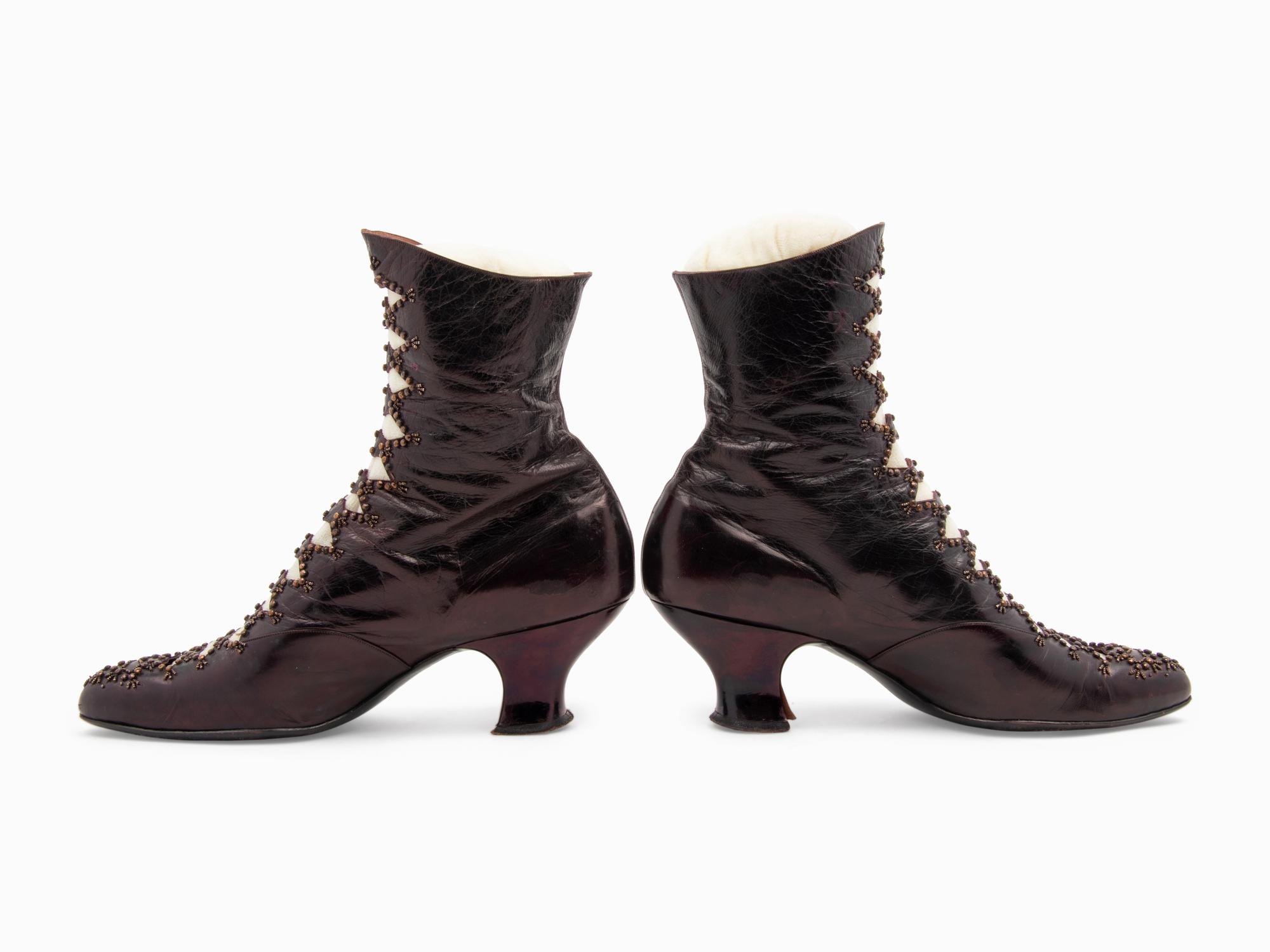 Collection of Footwear; Four Pairs of Boots, Two Pairs of Spats, 19th and Early 20th Century