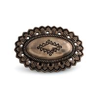 Stamped Silver Concha Pin / Pendant