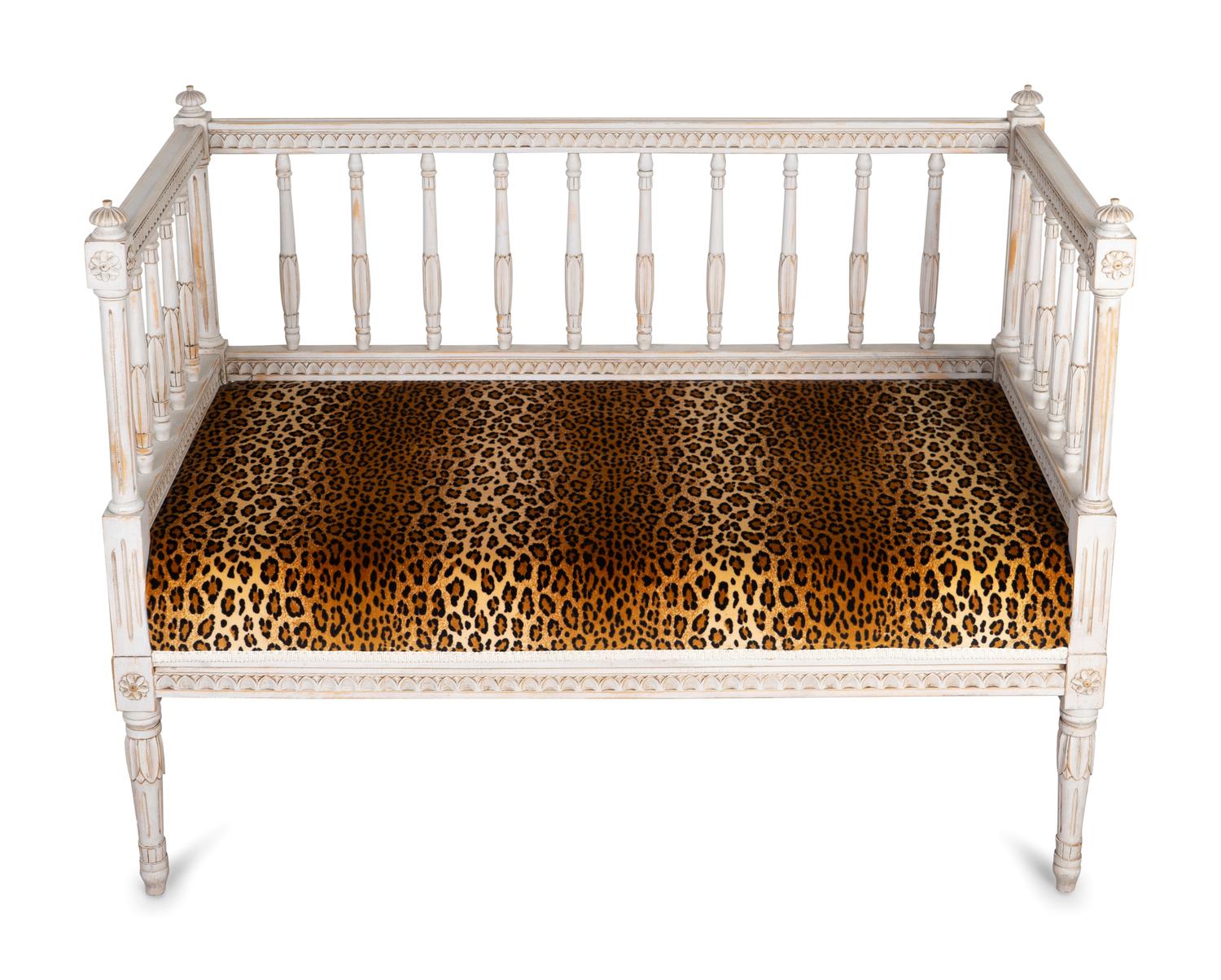 A Gustavian Style Painted Settee — 20TH CENTURY