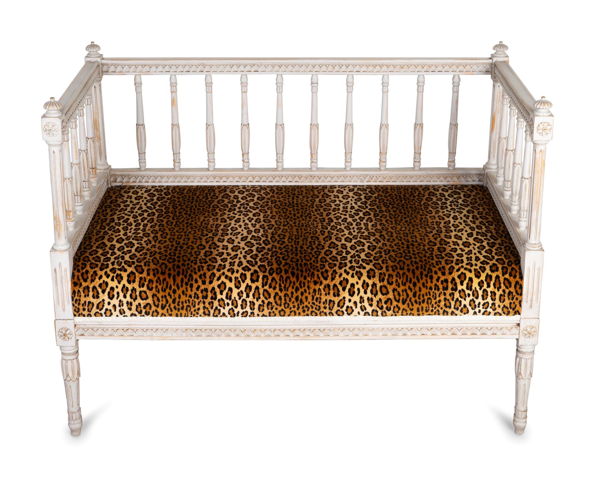 A Gustavian Style Painted Settee — 20TH CENTURY