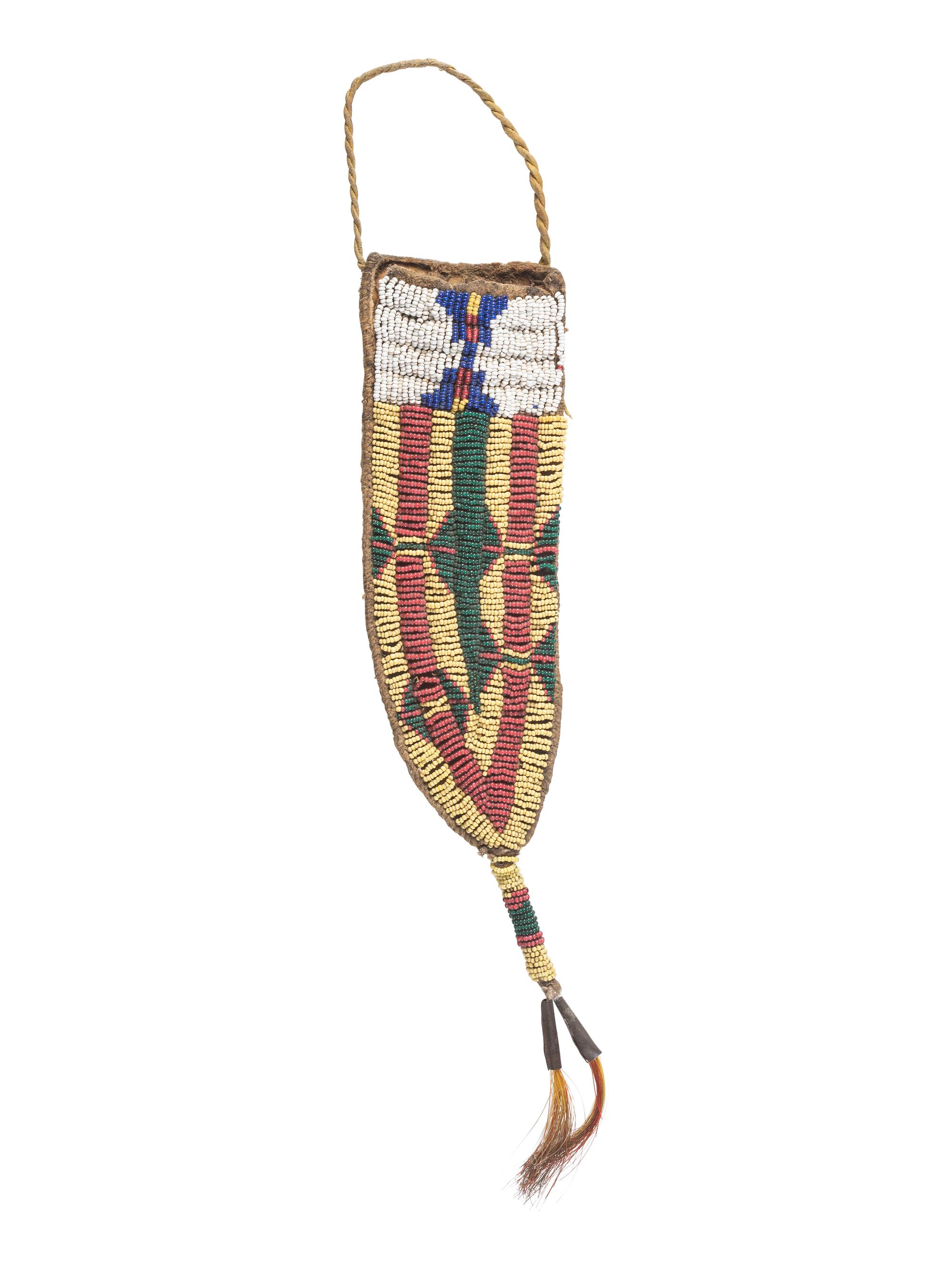 Sioux Beaded Buffalo Hide Knife Sheath