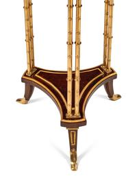 A Pair of French Gilt Bronze Mounted Mahogany Marble-Top Guéridons