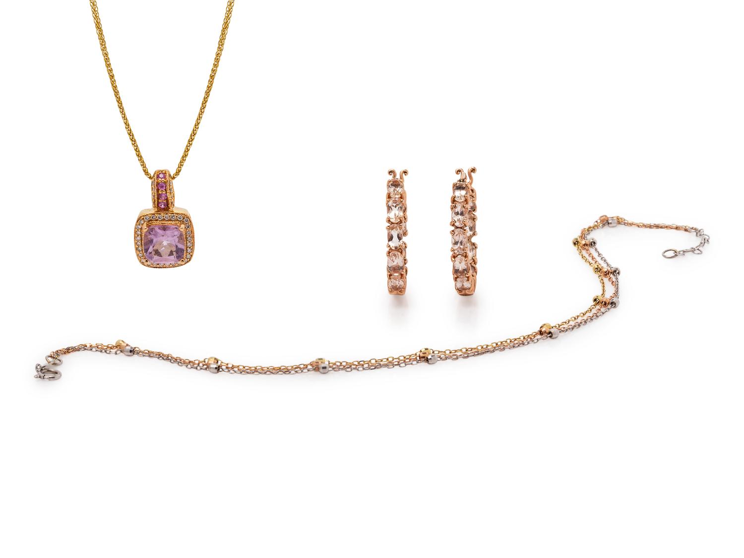 A Collection of Gold and Multigem Jewelry,