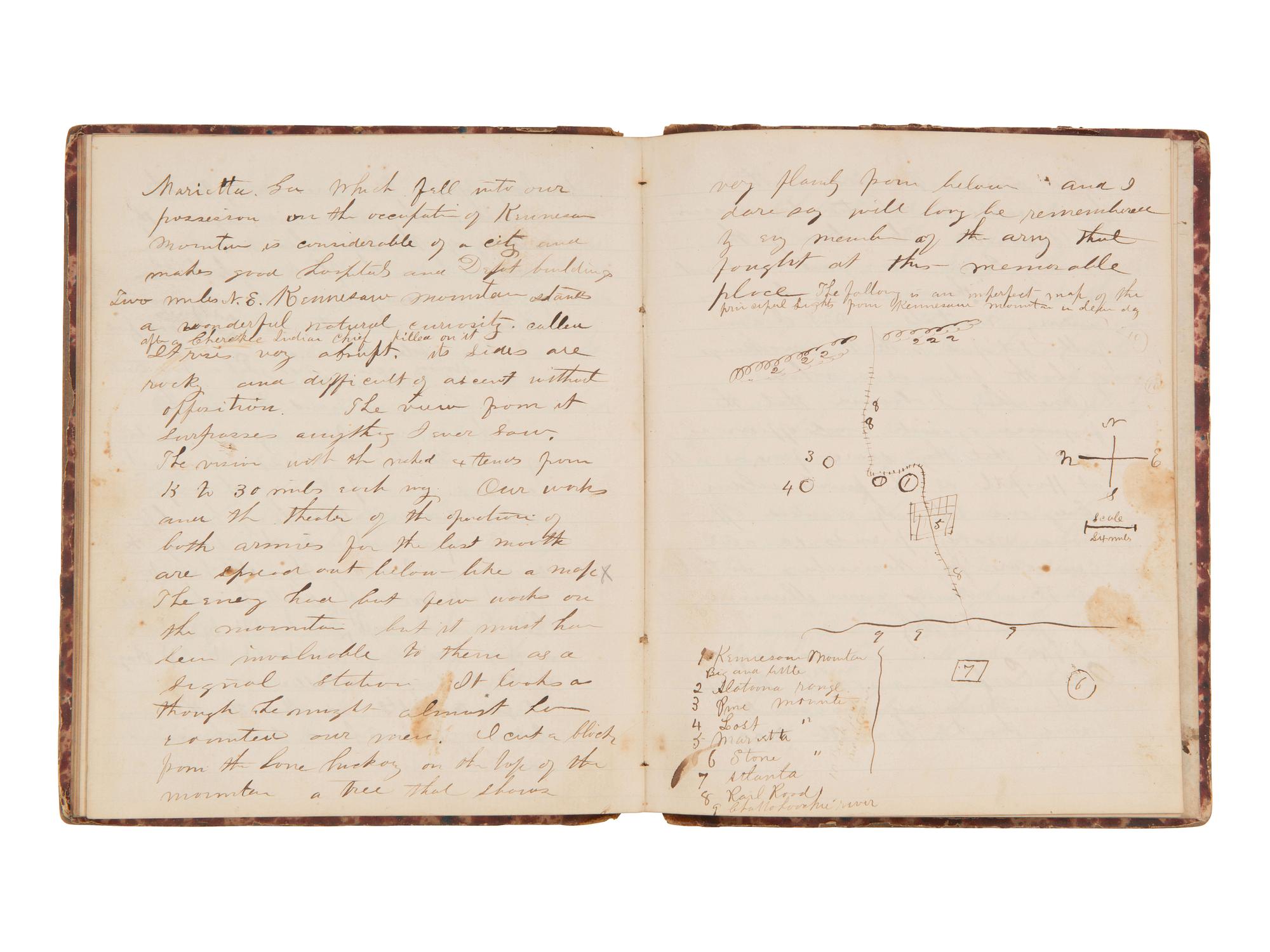 JACKSON, Col. Oscar L. (1840-1920). Five journals, incl. descriptions of Oscar L. Jackson's political activism during the 1860 campaign and his service with 63rd OVI, with campaign broadside noting Jackson as a speaker.