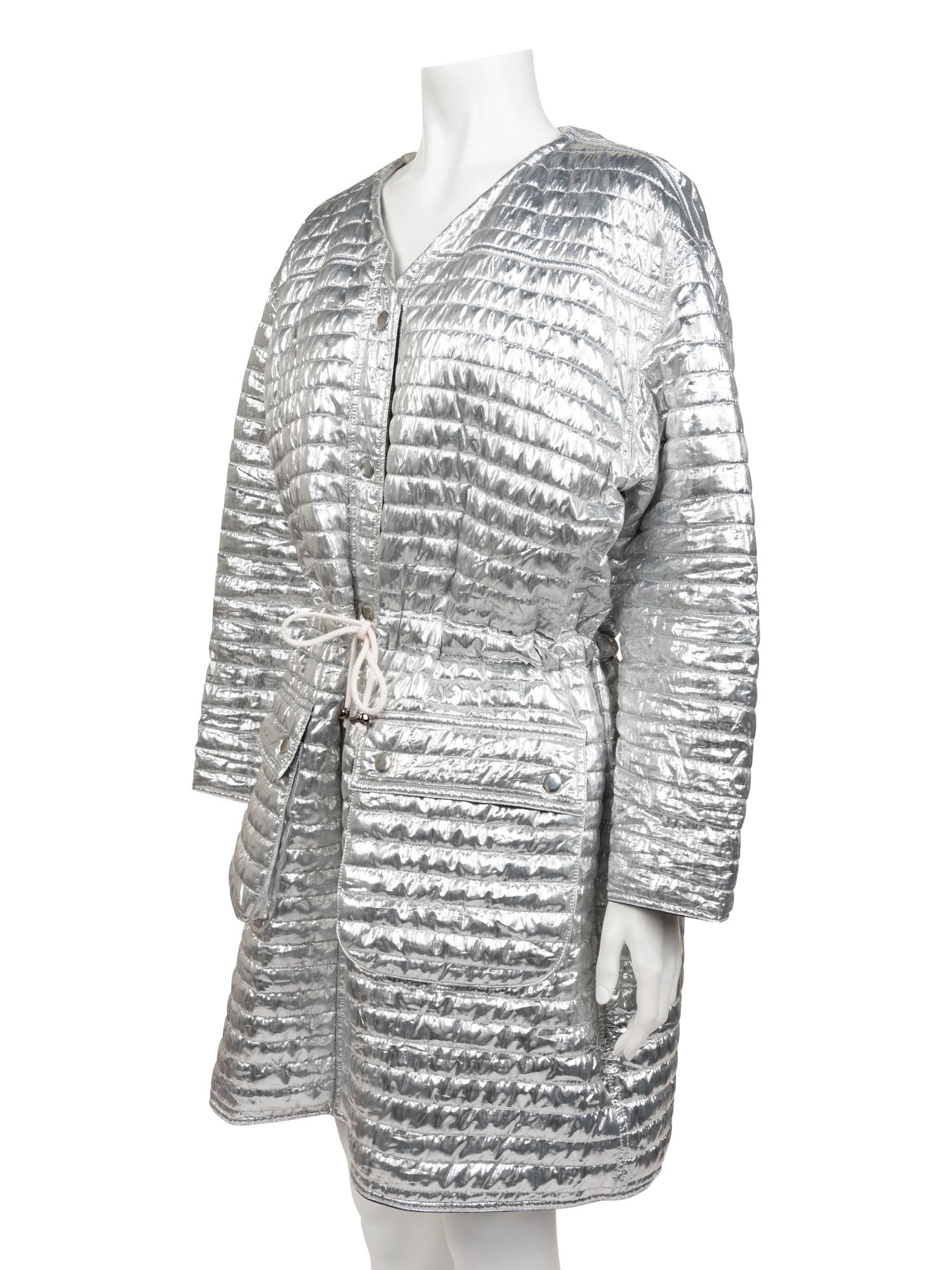 Courrèges Metallic Quilted Coat, 1980-90s