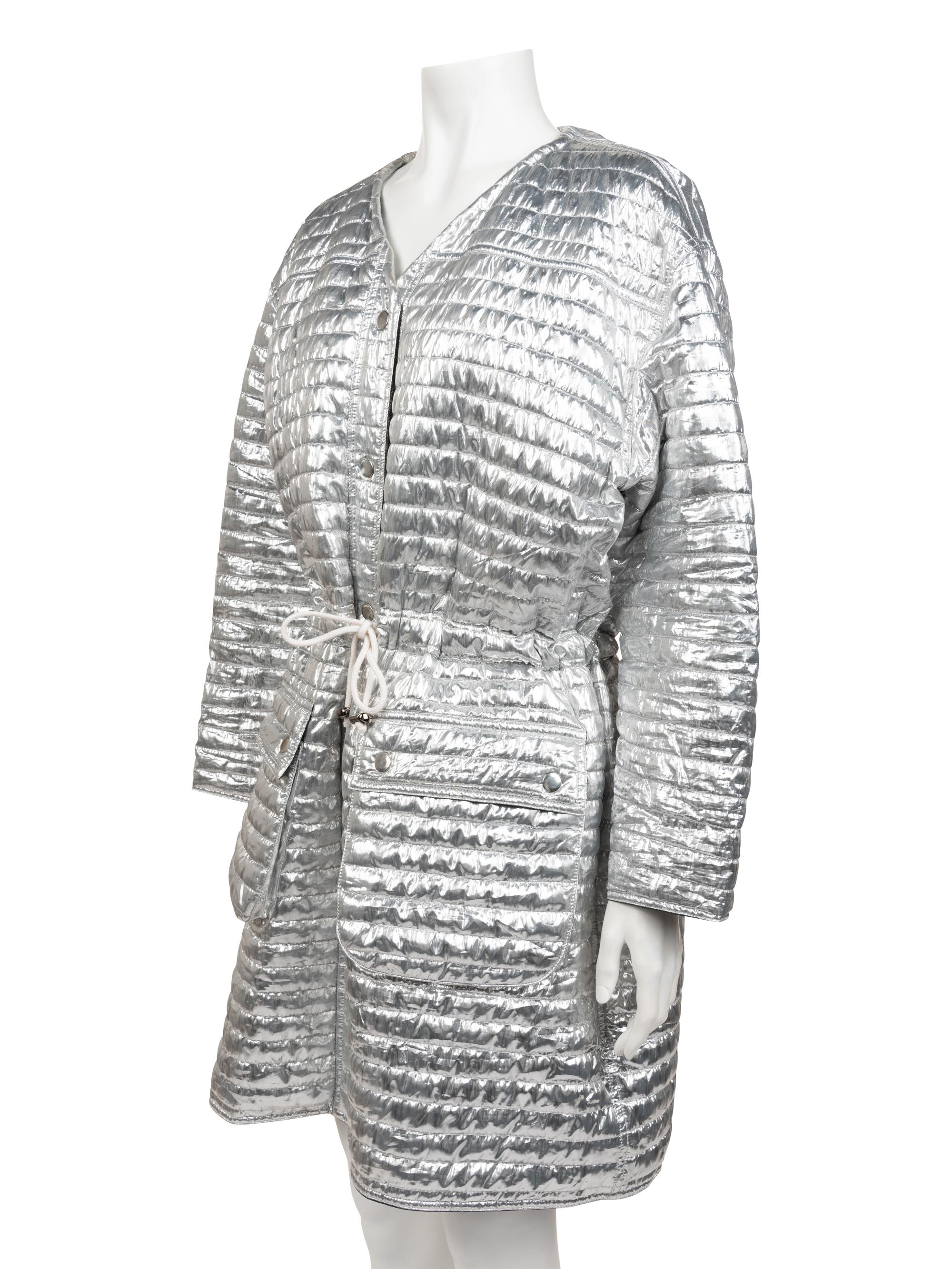 Courrèges Metallic Quilted Coat, 1980-90s