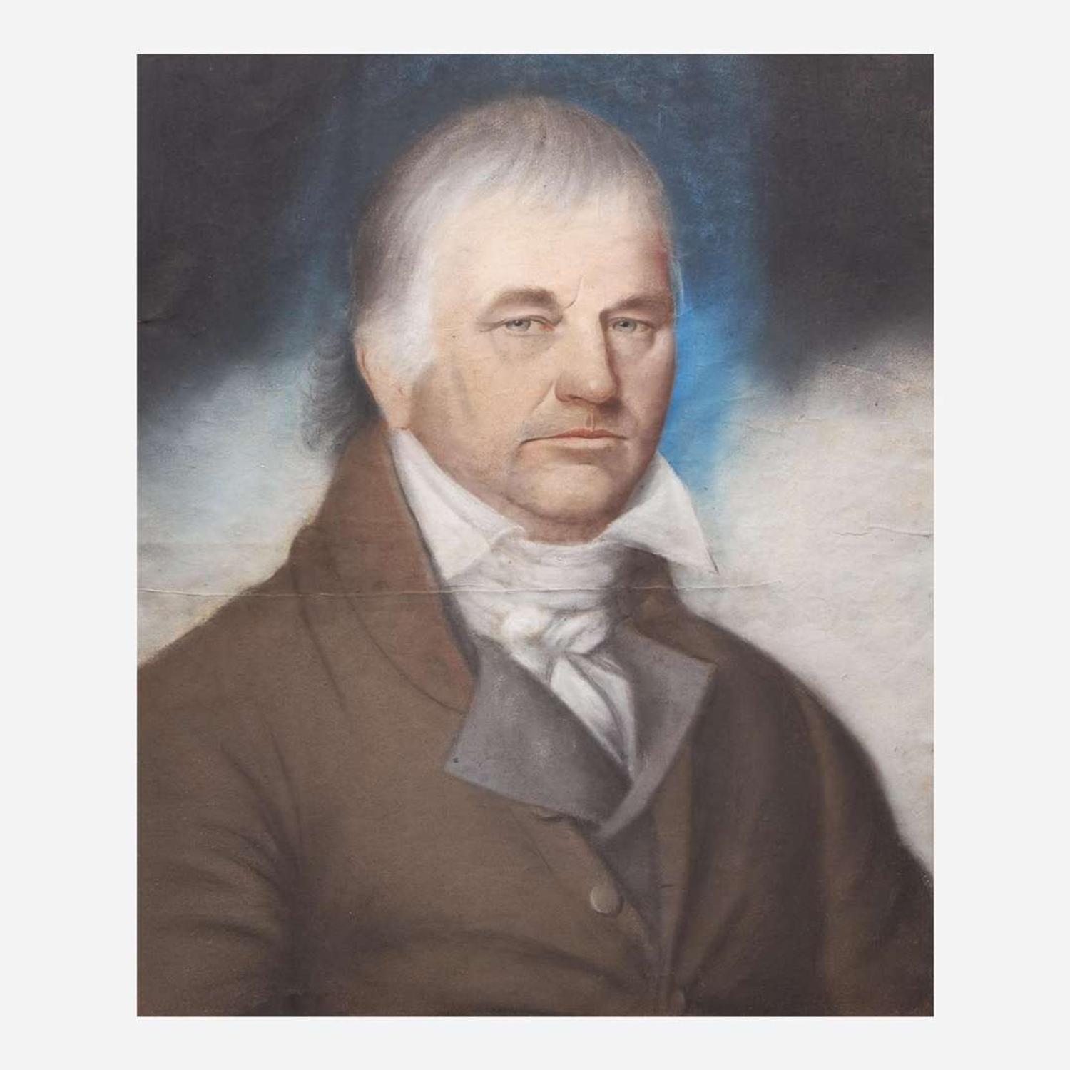 Attributed to James Martin (English, active mid-Atlantic states 1794-1820) Portrait of Daniel Zelley, New Jersey circa 1800
