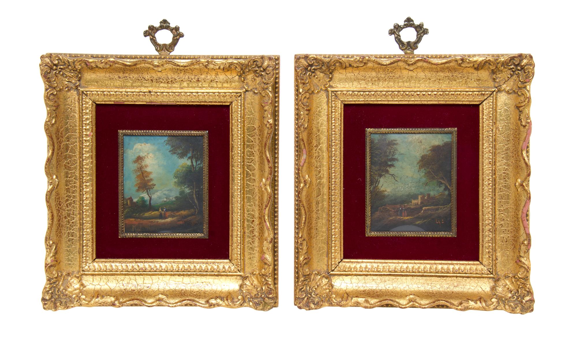 A Pair of Continental Paintings on Ivory, Height of ivory 3 3/4 inches.