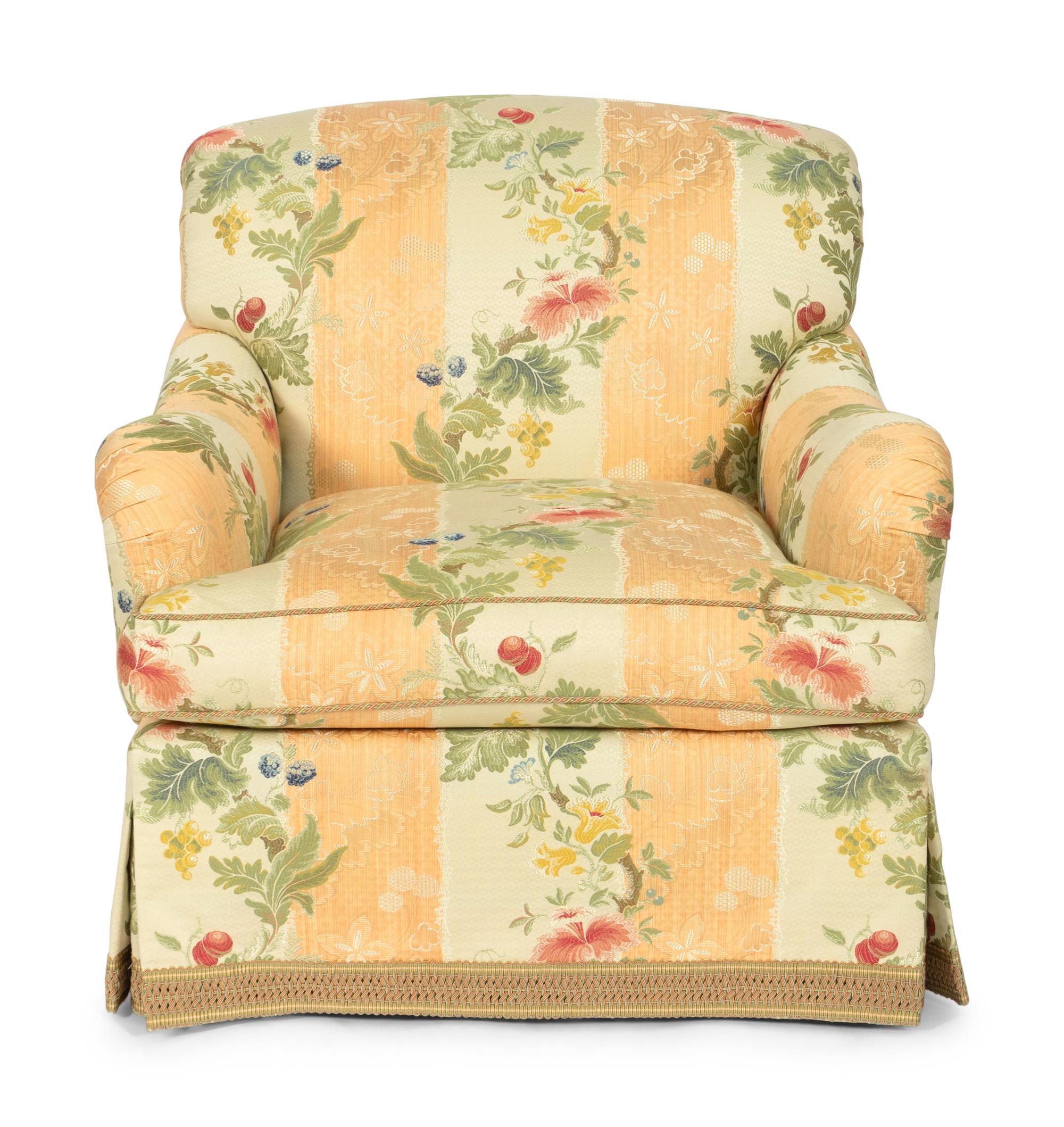 A Bridgewater Style Club Chair with Scalamandré Upholstery