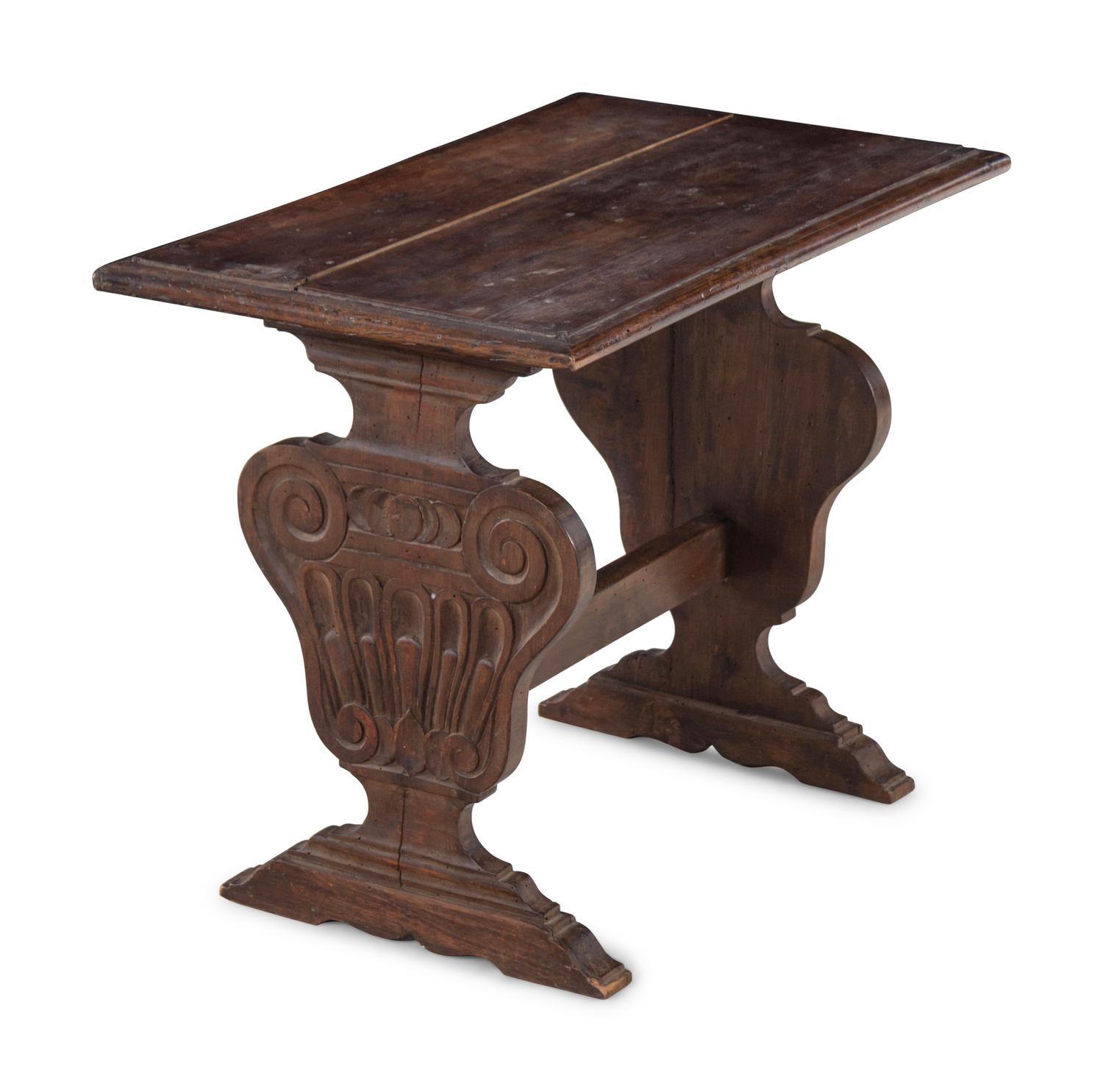 An Italian Baroque Style Walnut Side Table