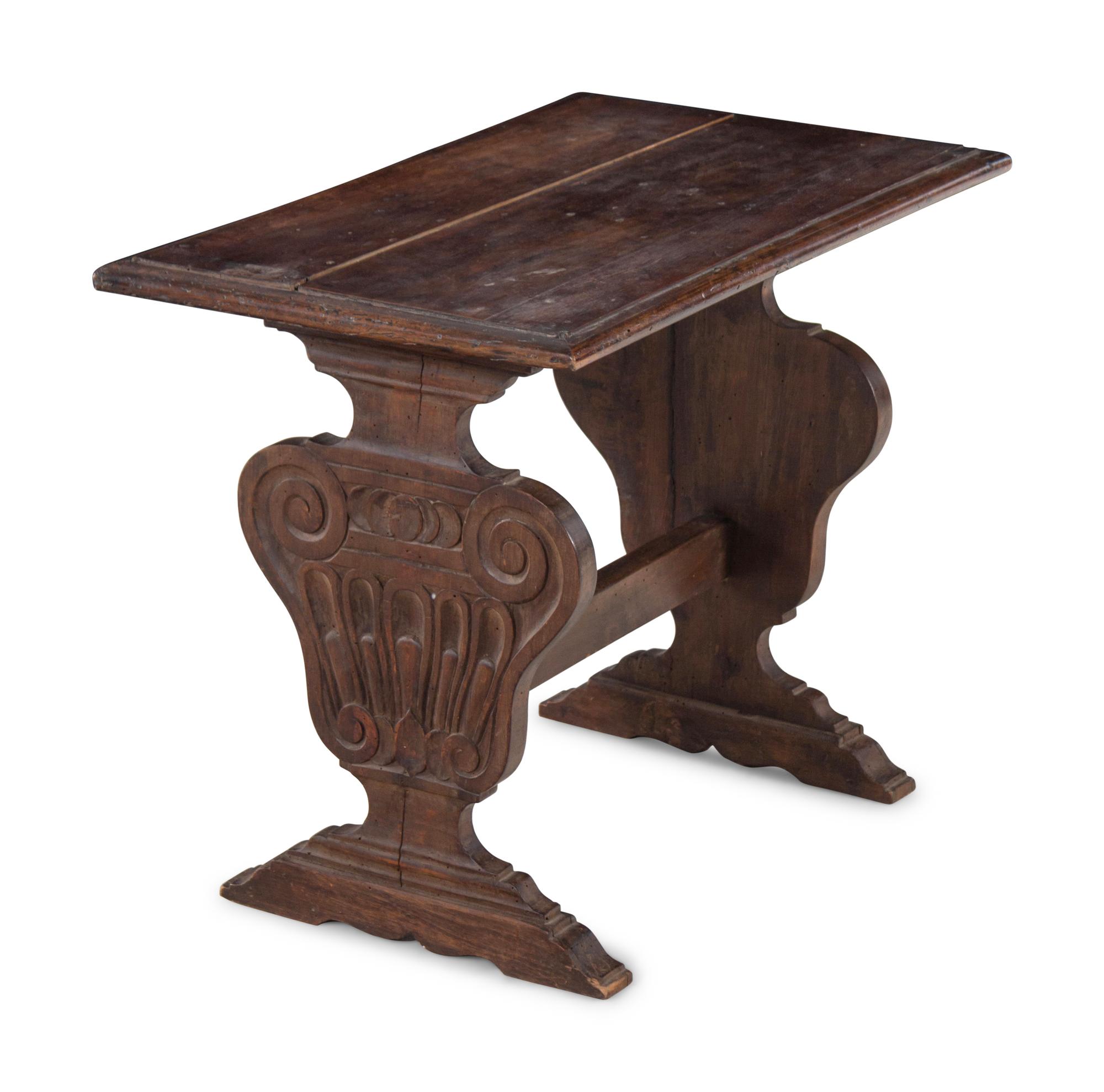 An Italian Baroque Style Walnut Side Table