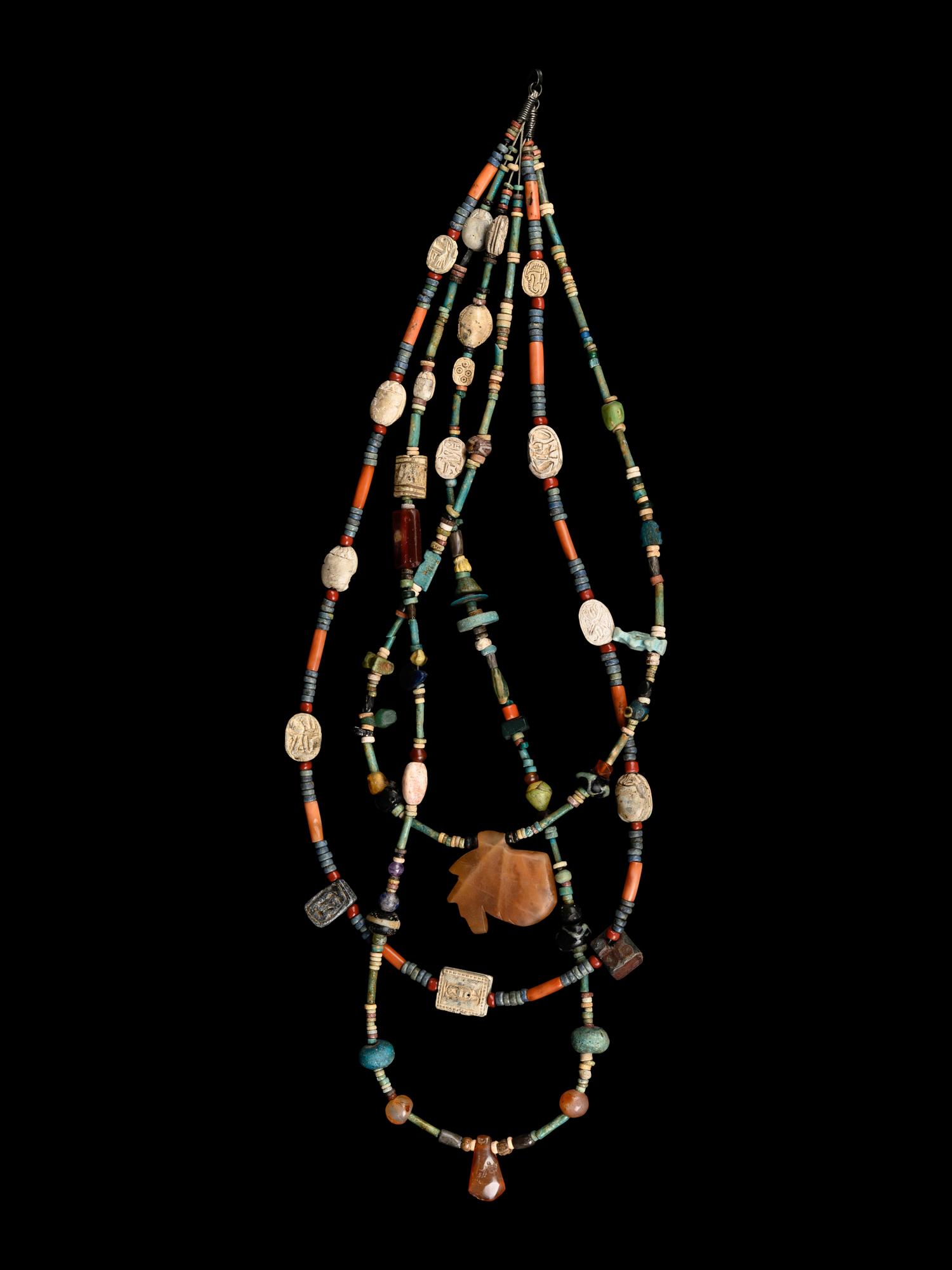An Egyptian Stone and Faience Necklace