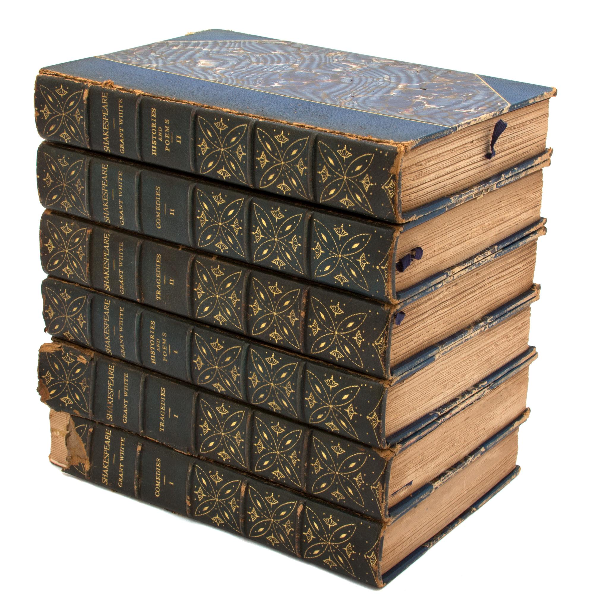 A Collection of Leatherbound Books on Poetry and Literature
