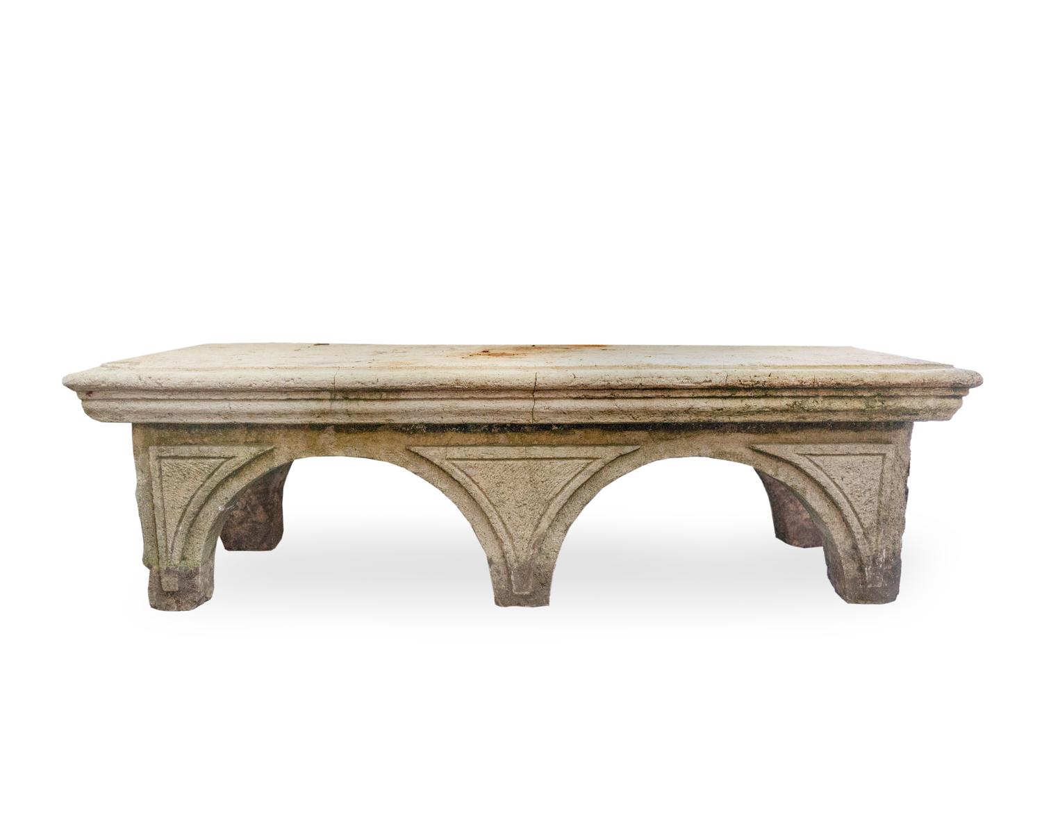 An Italian Cast Stone Bench — EARLY 20TH CENTURY