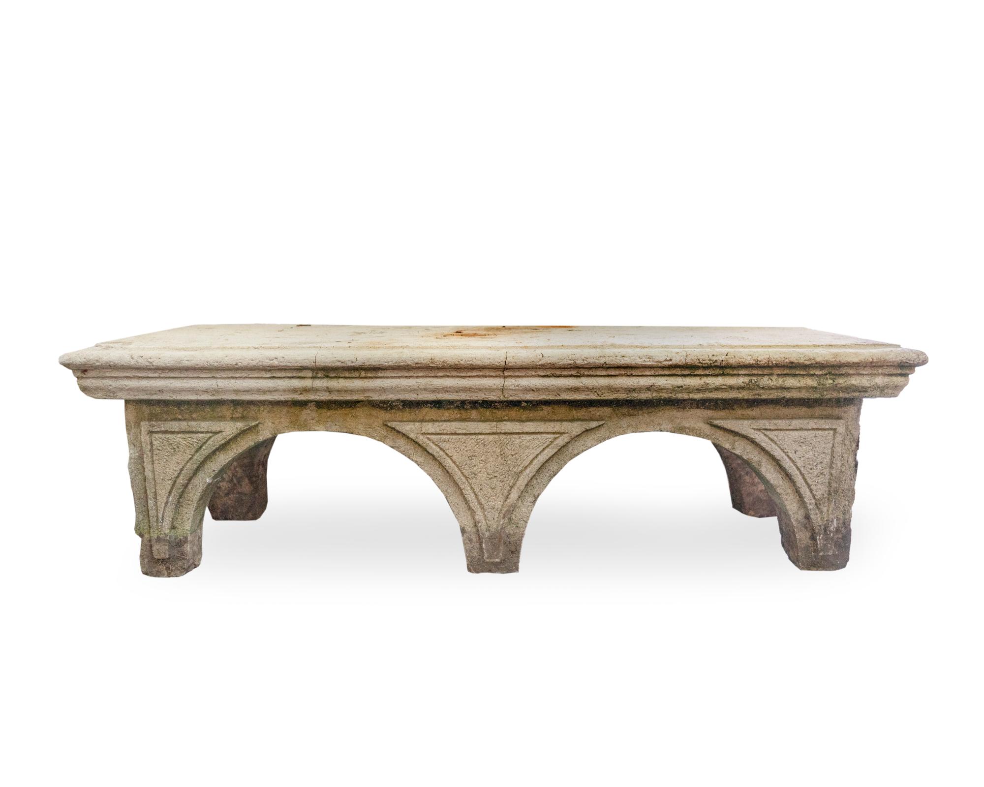 An Italian Cast Stone Bench — EARLY 20TH CENTURY