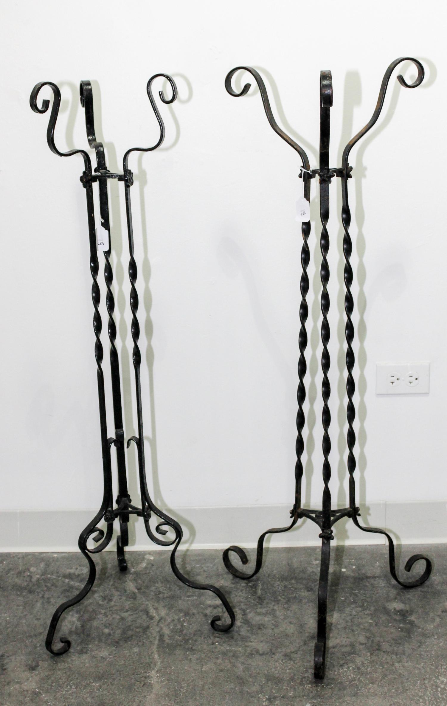 A Near Pair of Victorian Wrought-Iron Stands Height 41 inches. — 19TH CENTURY
