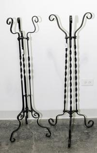 A Near Pair of Victorian Wrought-Iron Stands Height 41 inches. — 19TH CENTURY