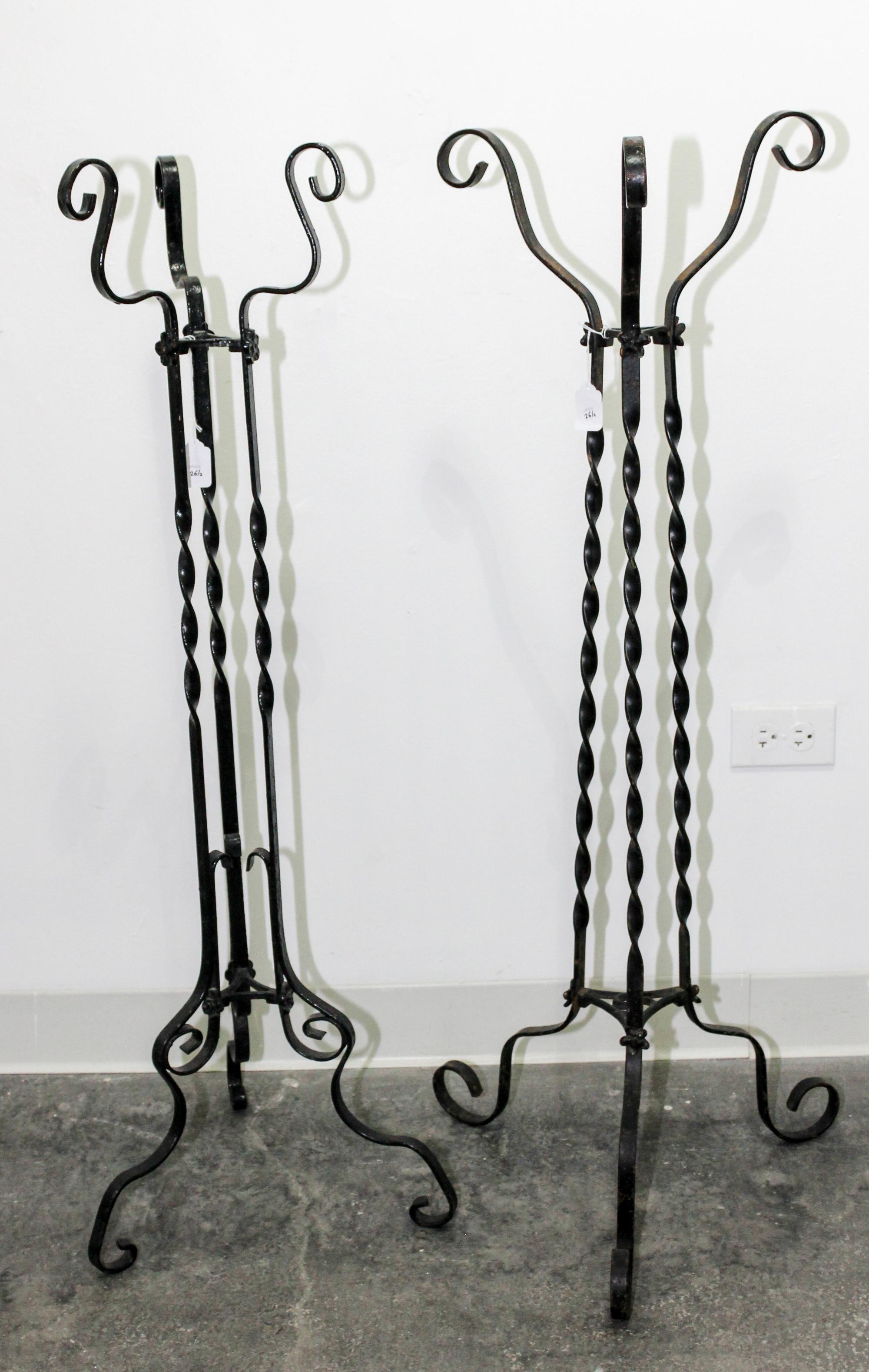 A Near Pair of Victorian Wrought-Iron Stands Height 41 inches. — 19TH CENTURY