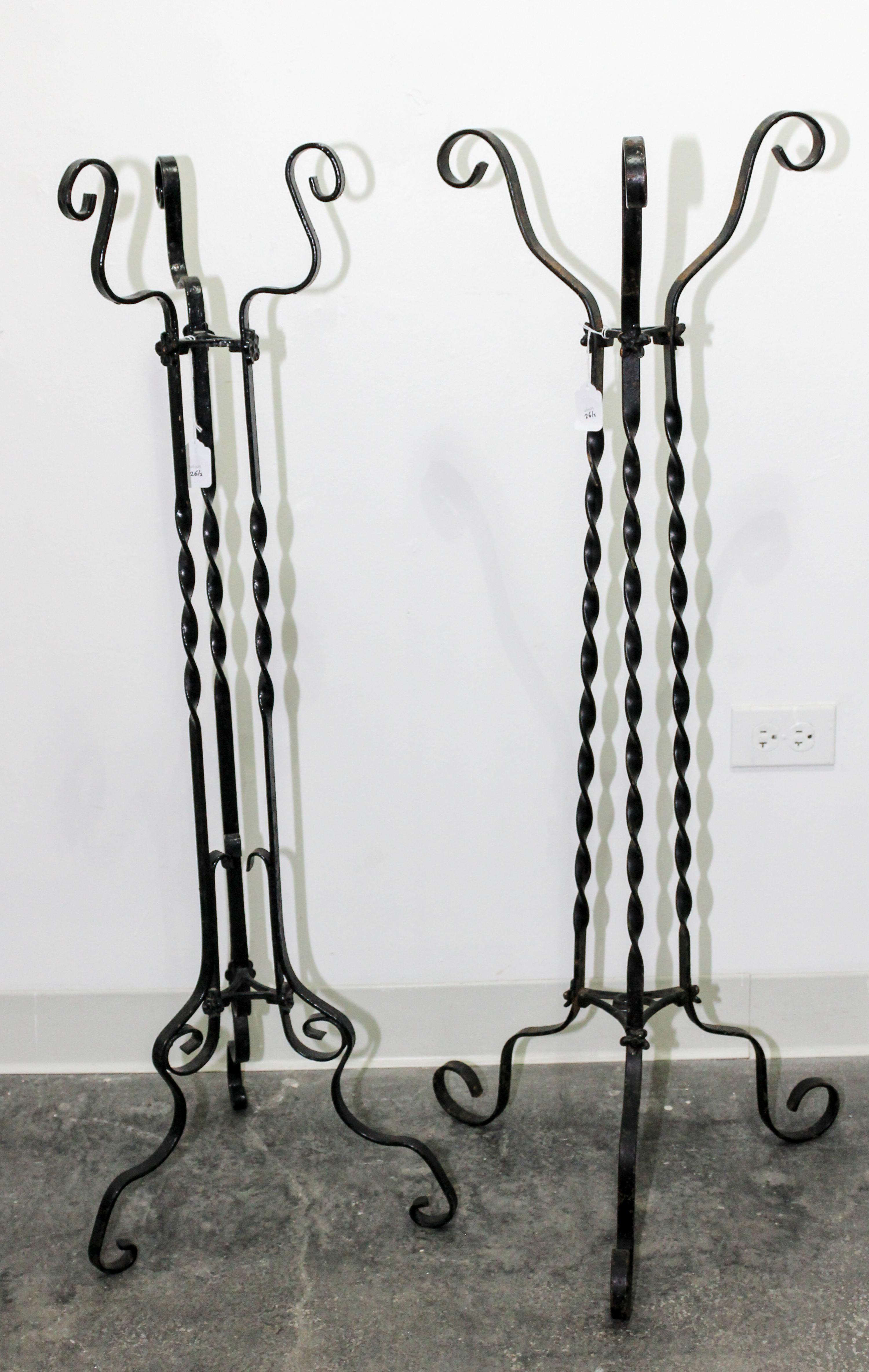 A Near Pair of Victorian Wrought-Iron Stands Height 41 inches. — 19TH CENTURY