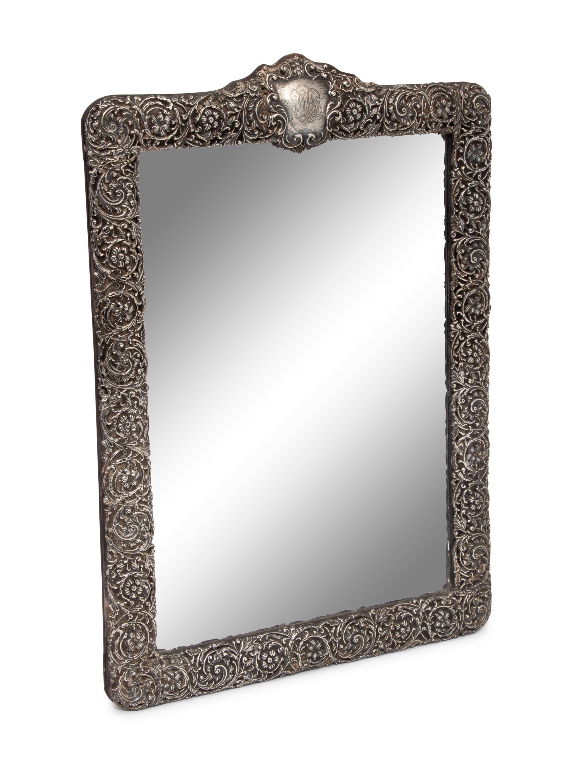 An American Silver Easel Frame Mirror