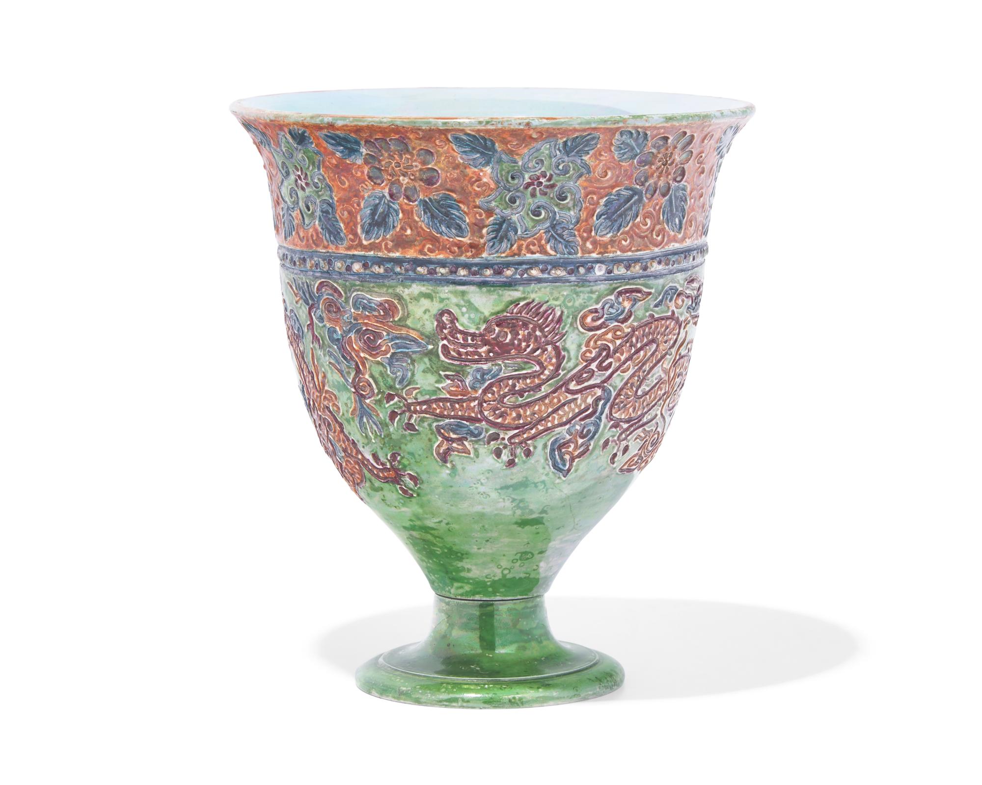 A Wedgwood Incised Lustreware 'Dragon' Vase
