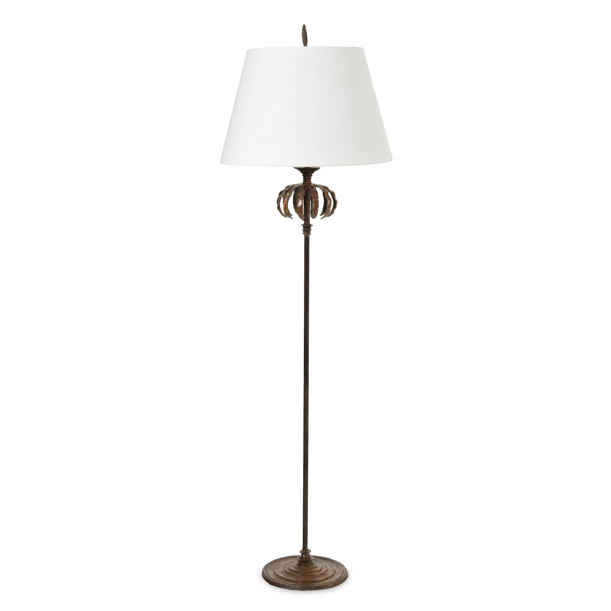 A Cast Bronze "Frond" Floor Lamp