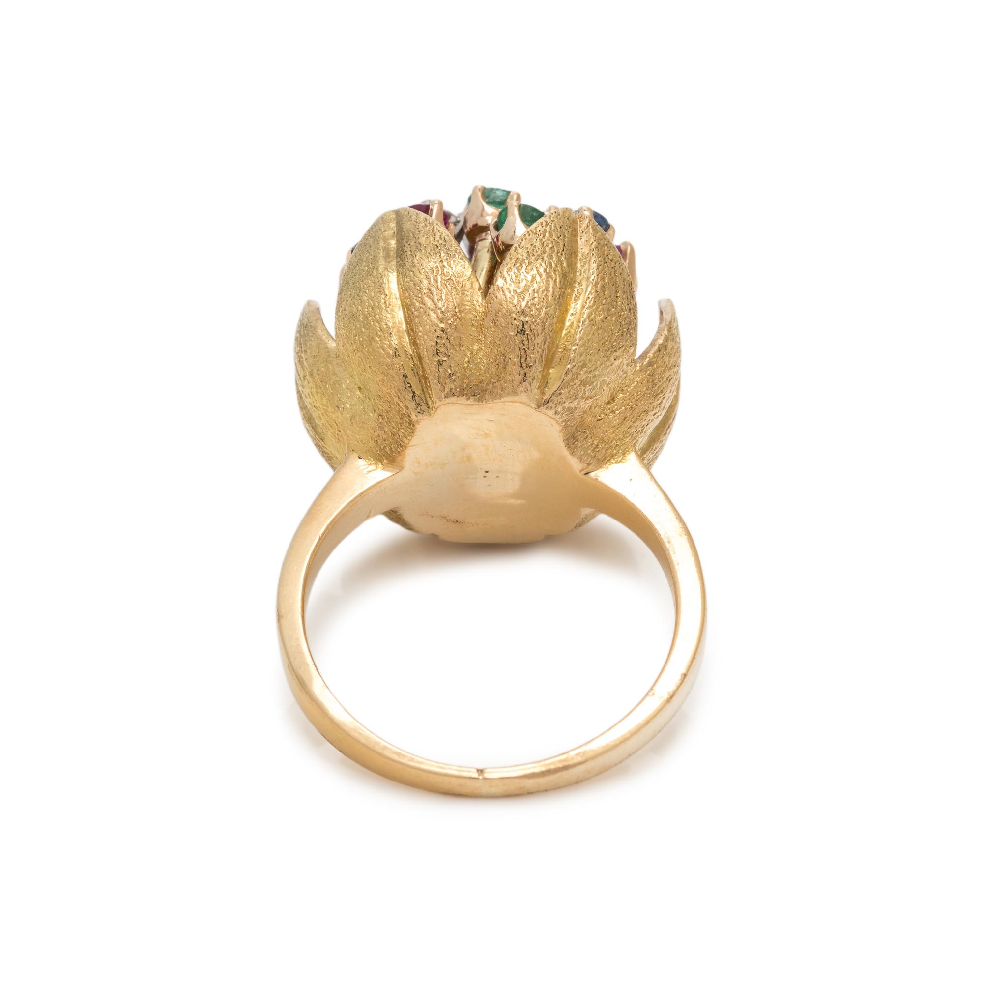 DIAMOND AND MULTIGEM FLOWER RING