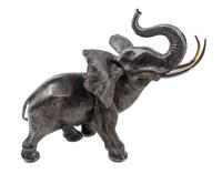 An Italian Silver and Jewel-Inset Figure, Ida Hagenbeck, Alessandria, Second Half 20th Century, realistically modeled to depict an elep