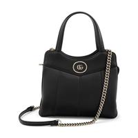 GUCCI, BLACK LEATHER GG TOTE