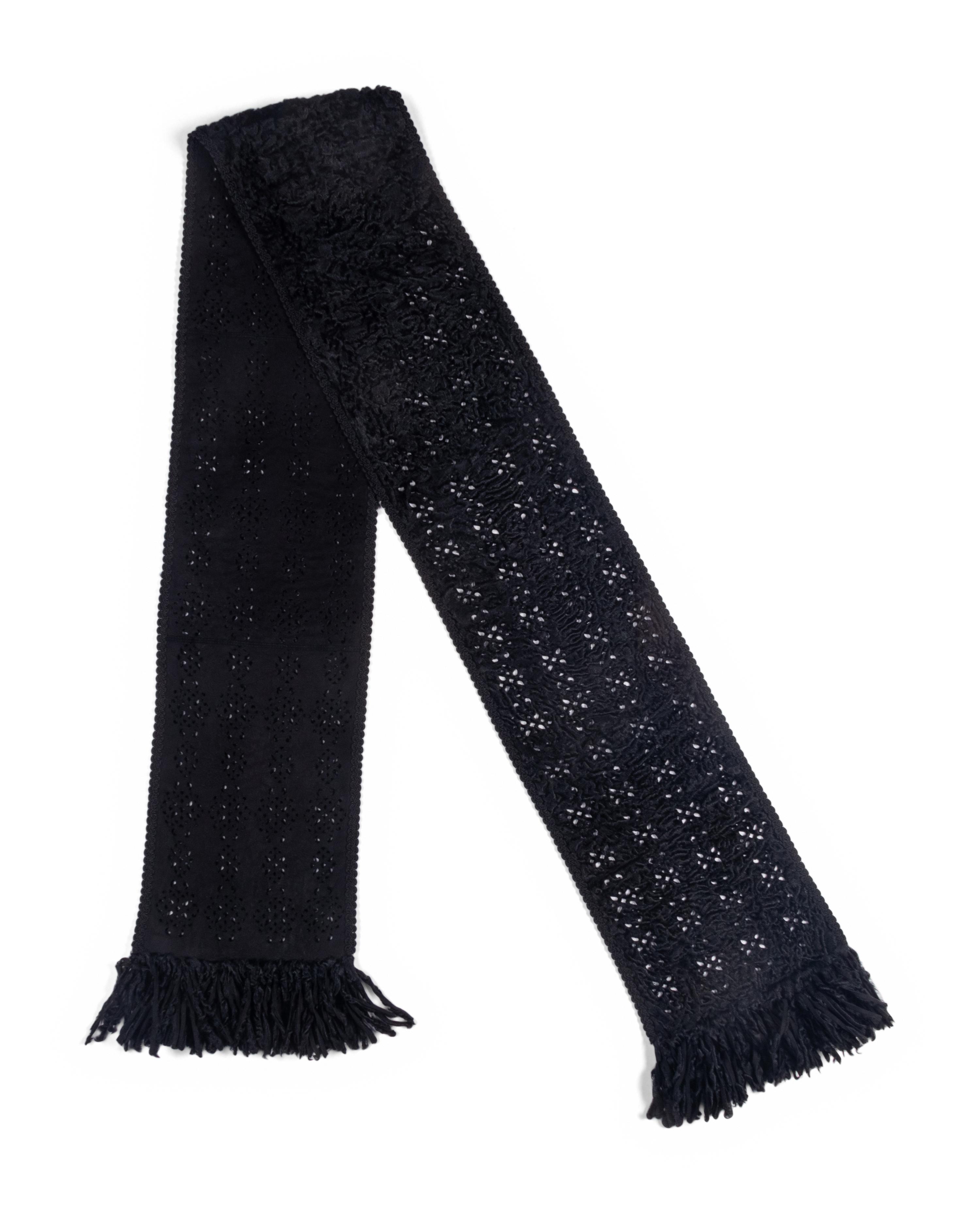 Fringed Broadtail Lamb Fur Scarf, Attributed To J. Mendel