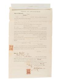 [ENSLAVEMENT & ABOLITION]. Maryland deed of manumission for Levin Purnell, an enslaved man who enlisted in the 9th United States Colored Troops. 1864.