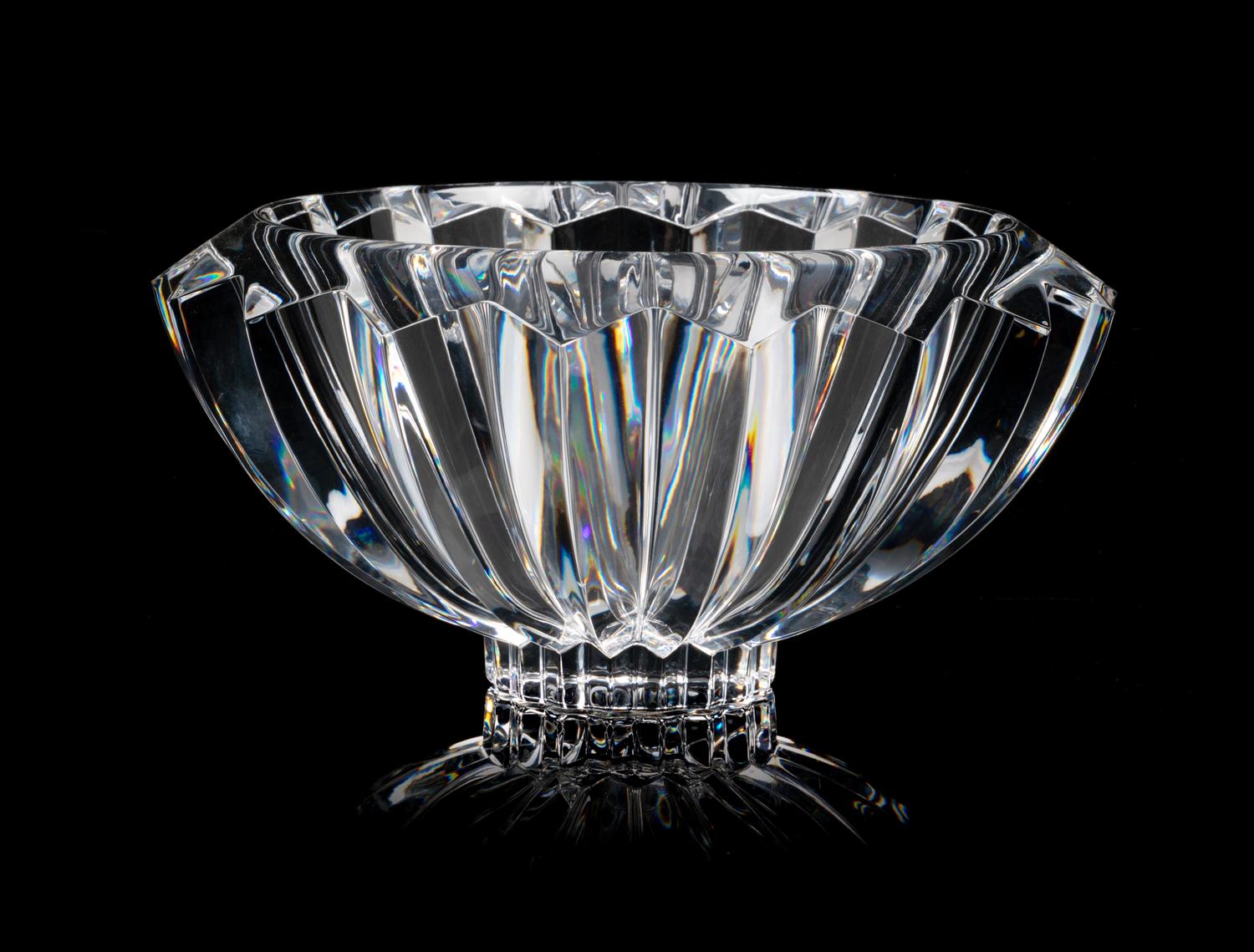 An Orrefors Bowl Diameter 10 1/4 inches.