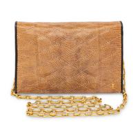 Chanel, Mini Flap Bag in Brown Lizard