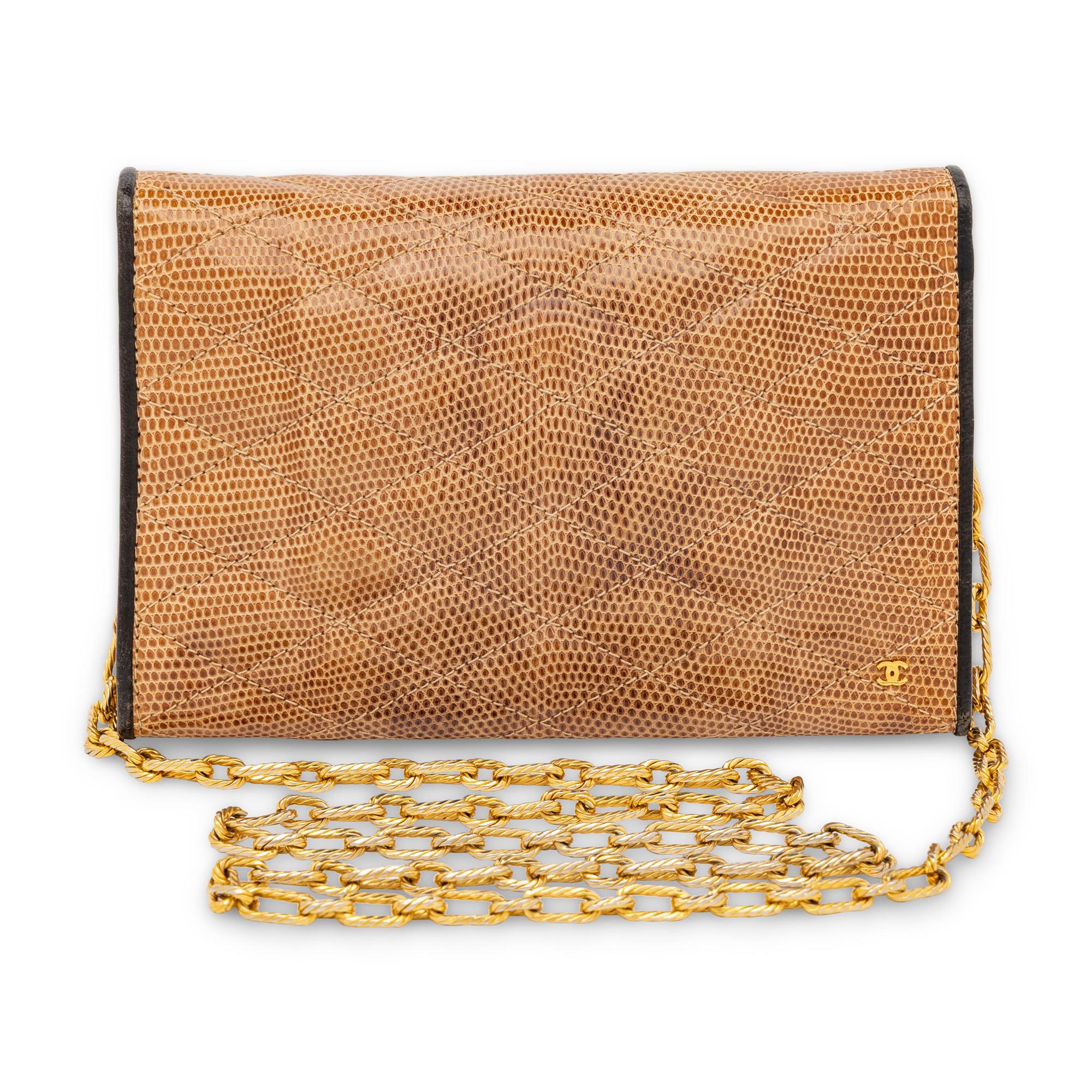 Chanel, Mini Flap Bag in Brown Lizard