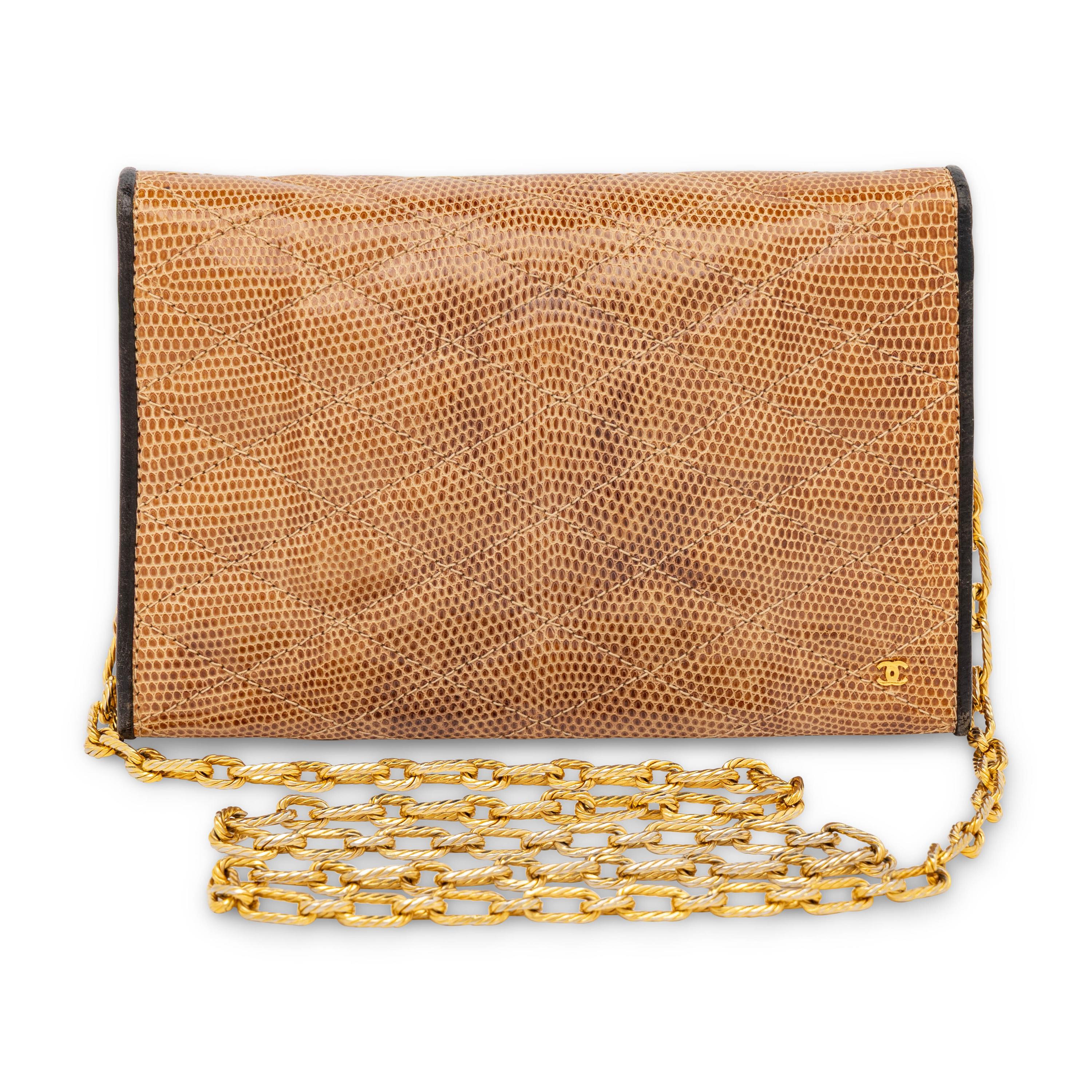 Chanel, Mini Flap Bag in Brown Lizard