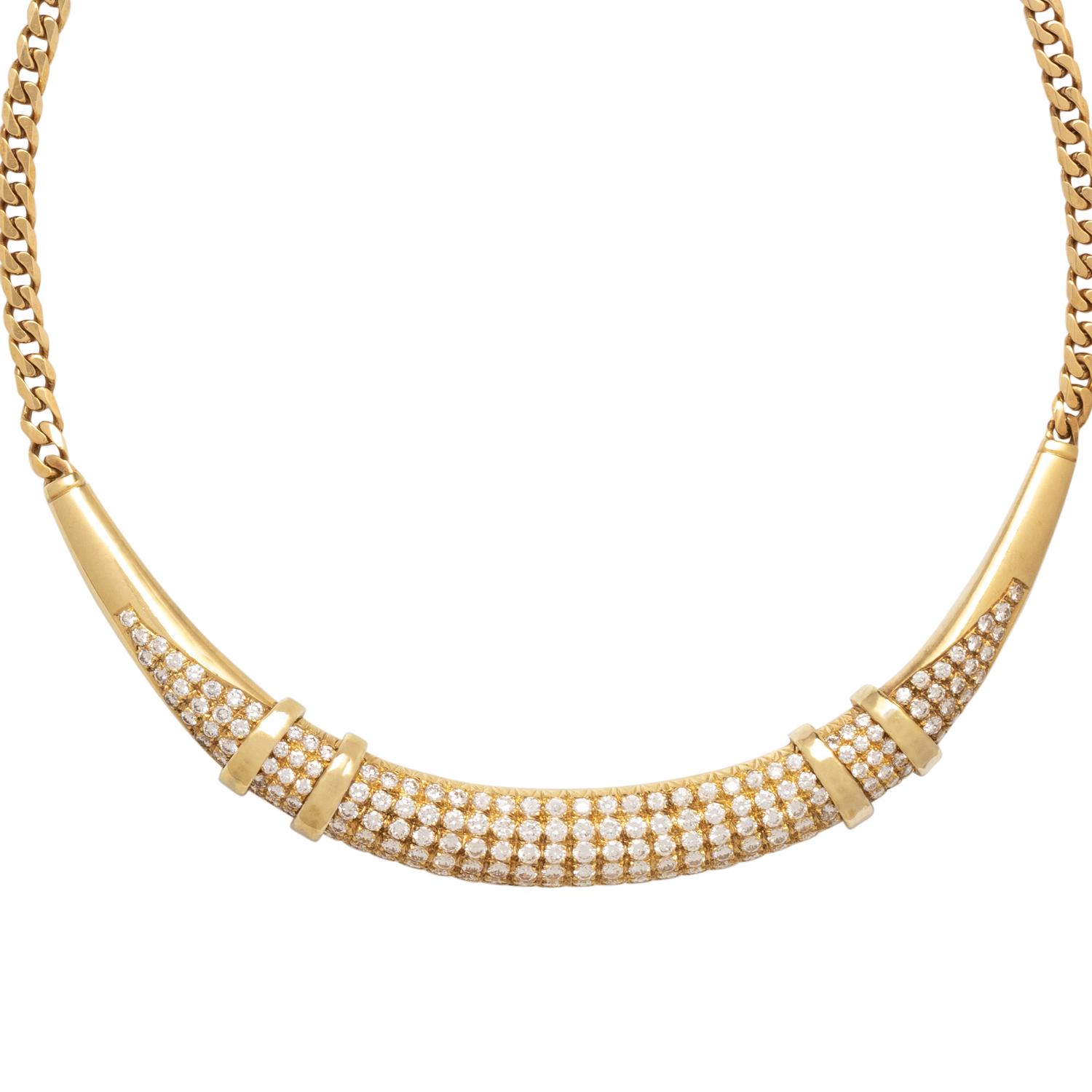 YELLOW GOLD AND DIAMOND NECKLACE
