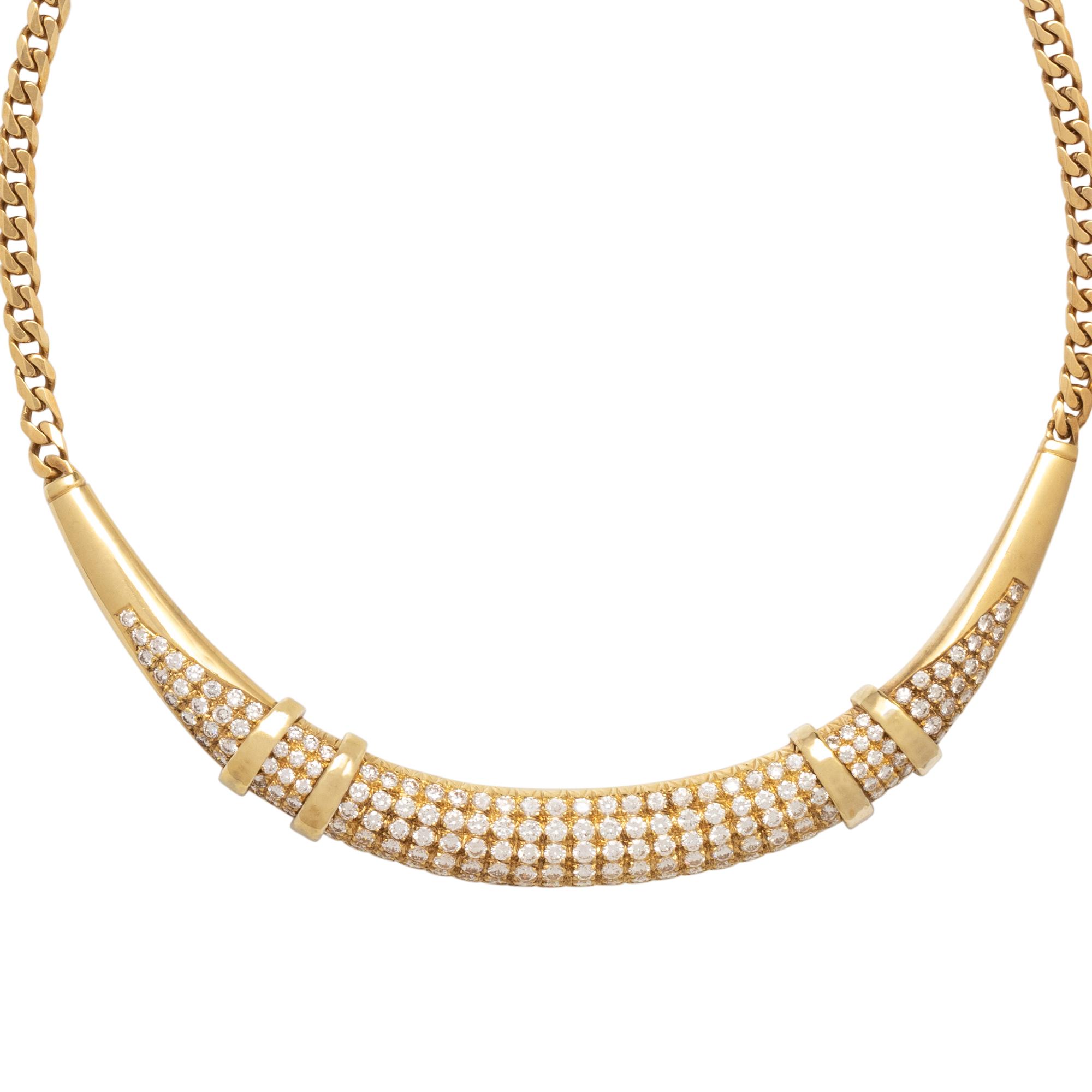 YELLOW GOLD AND DIAMOND NECKLACE