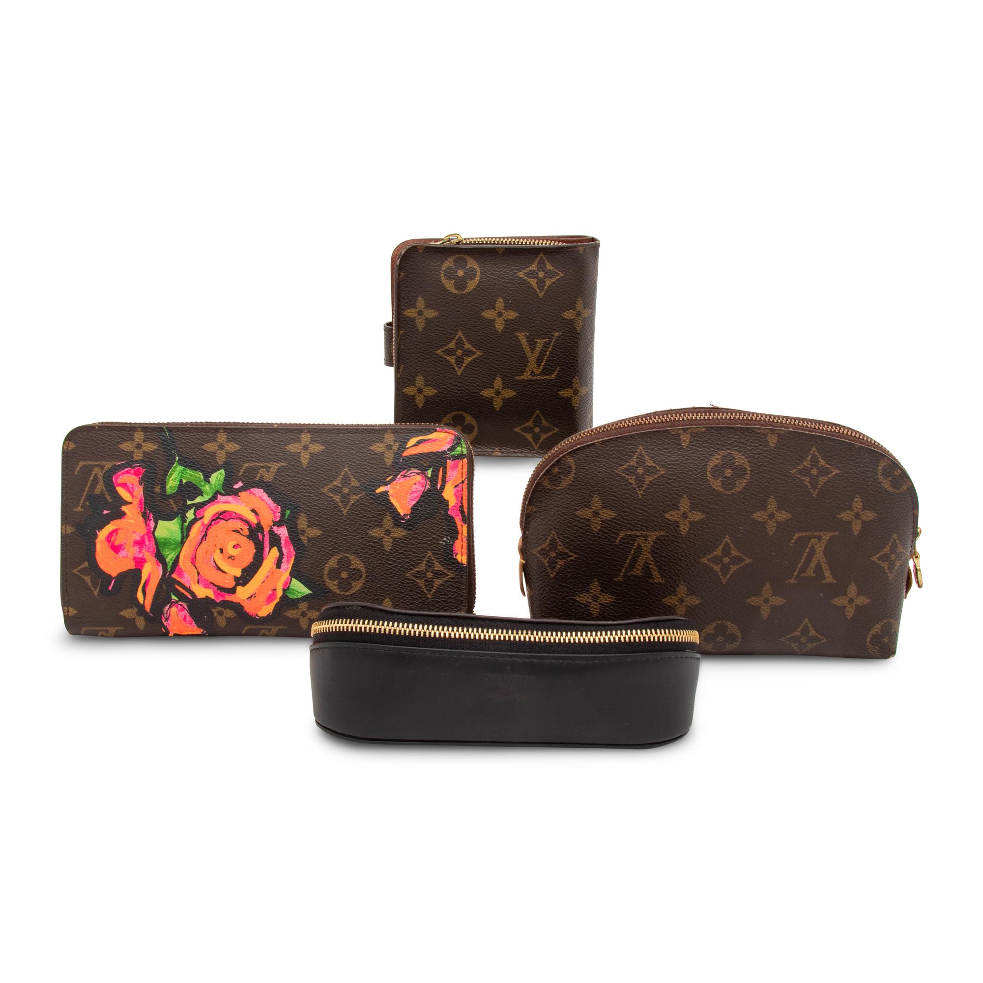 LOUIS VUITTON, FOUR SMALL POUCHES & WALLETS