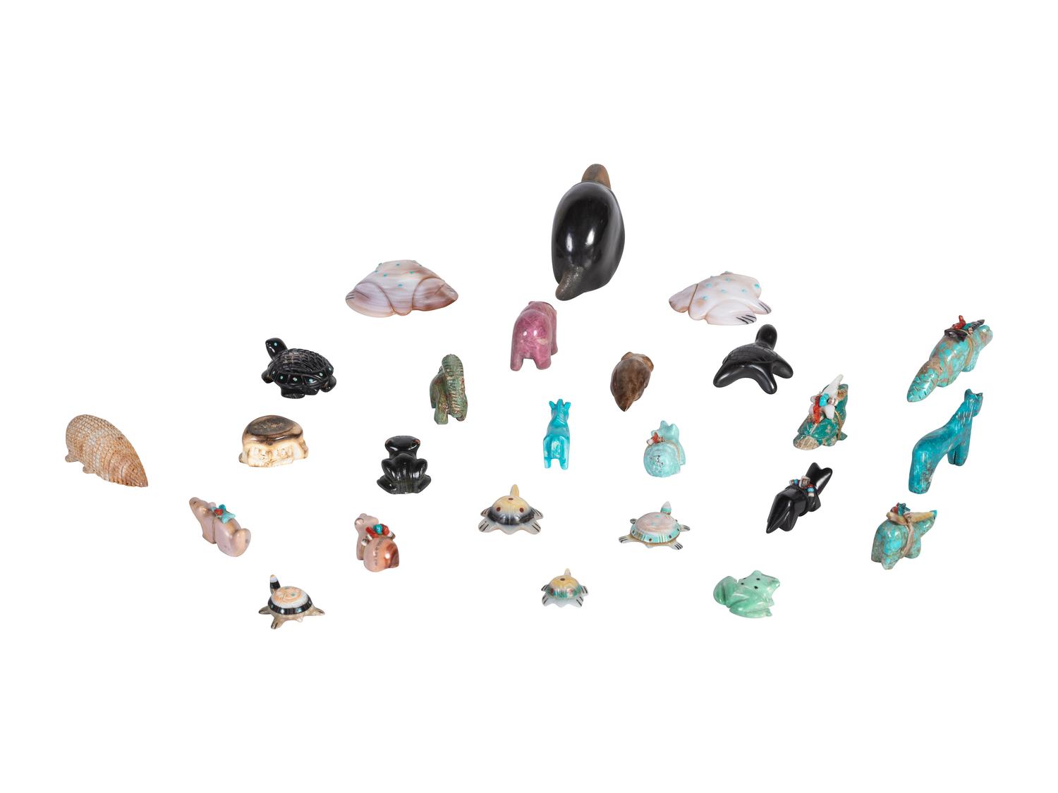 Collection of Santa Clara, San Ildefonso, and Zuni Fetishes