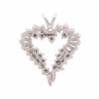 Diamond and White Gold Heart Pendant