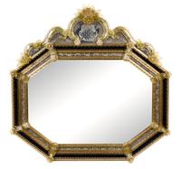 A Venetian Glass Mirror Height 39 x width 39 inches. — LATE 19TH/EARLY 20TH CENTURY