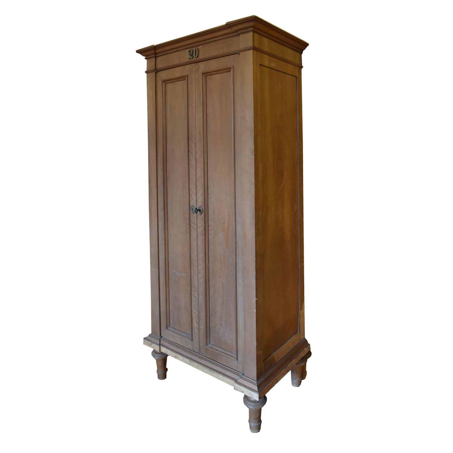 A Pair of Italian Walnut Specimen Cabinets 31" W x 19.5" D x 74.25" H — Italy, 19th Century