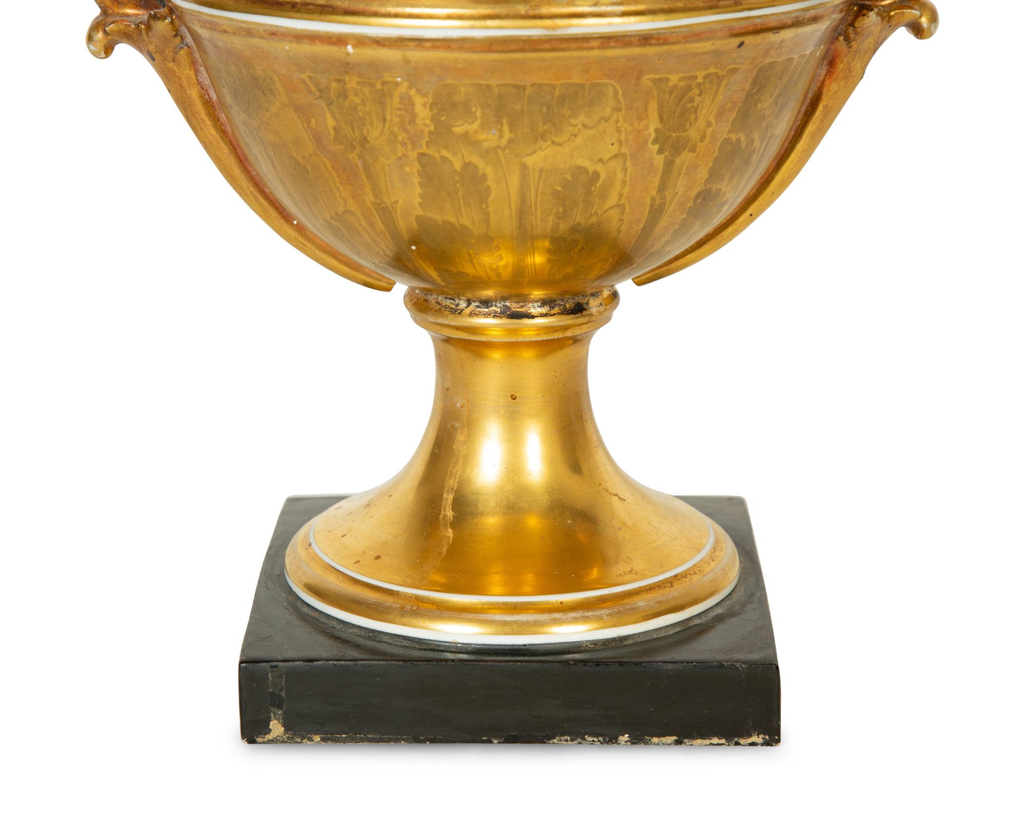 A Large English Porcelain Topographical Urn