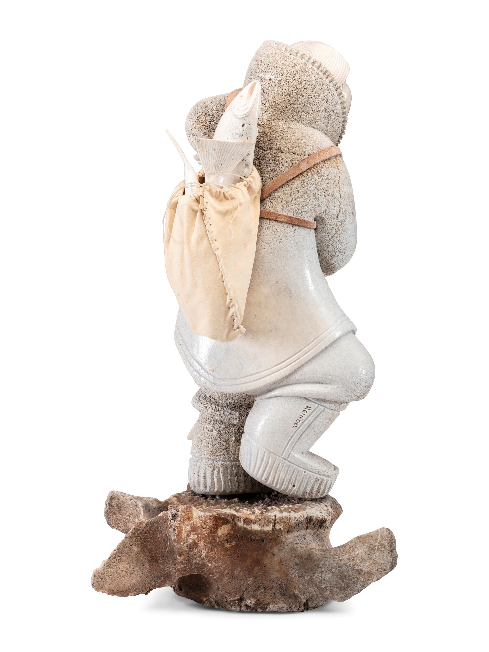 Whalebone Carving, of a Fisherman