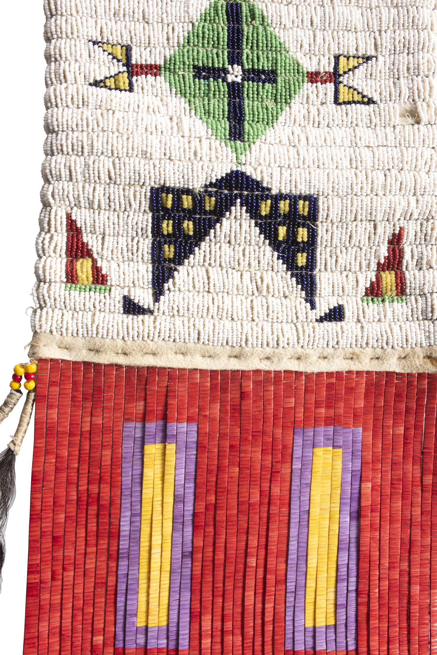 Beaded Hide Tobacco Bag