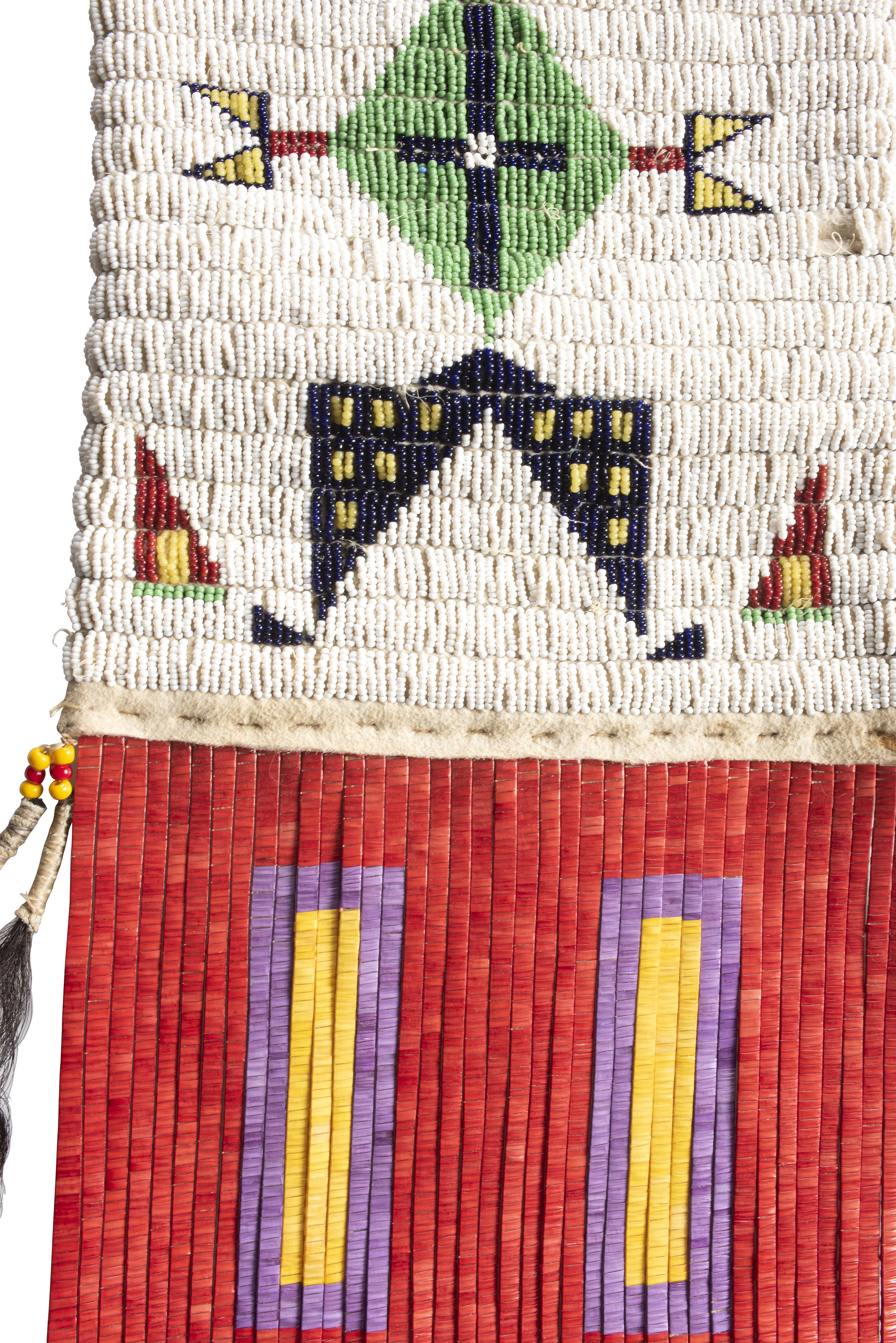 Beaded Hide Tobacco Bag