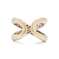 WHITE GOLD AND DIAMOND 'X' RING