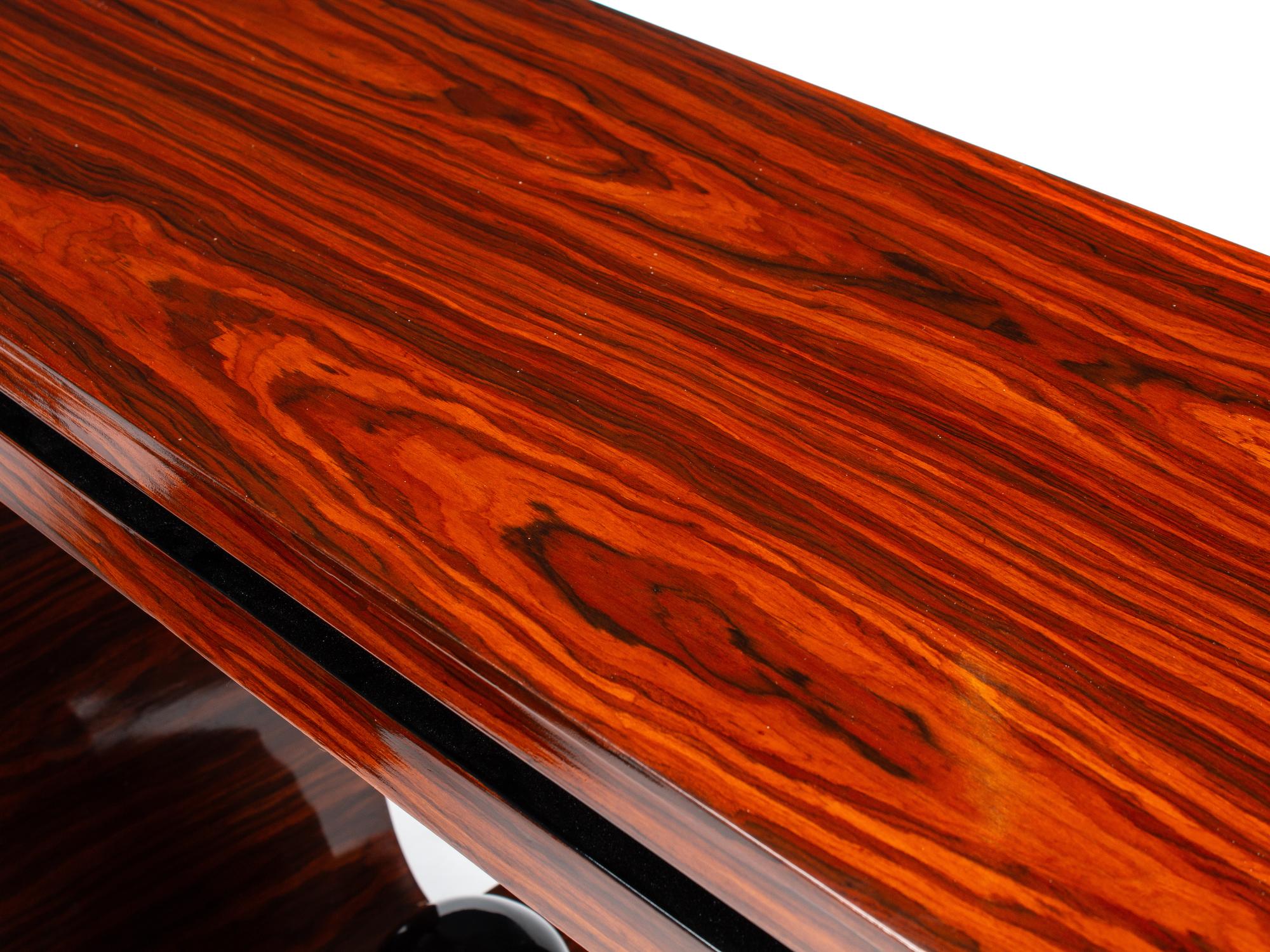A Pair of Art Deco Style Part-Ebonized Rosewood Console Tables