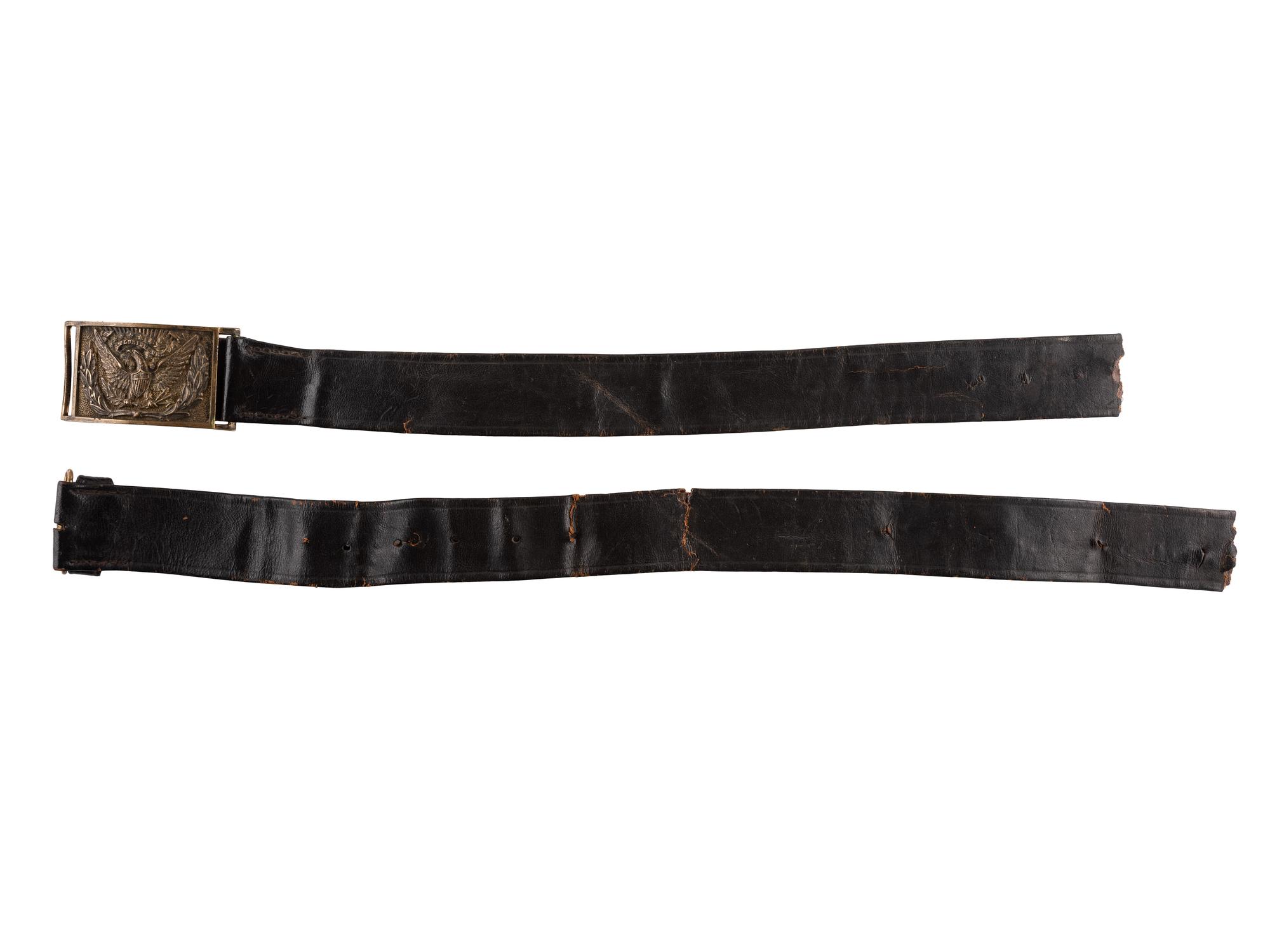 [CIVIL WAR]. Belt equipped with a Model 1851 officer's sword belt plate.