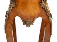 A Pair of Louis XV Style Gilt Metal Mounted Marble-Top Pedestals